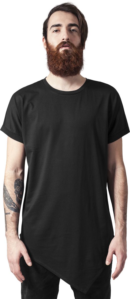 Ανδρικό T-Shirt TB1227 Urban Classics Μακρύ Ασύμμετρο Black
