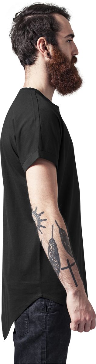 Ανδρικό T-Shirt Tb1227 Urban Classics Μακρύ Ασύμμετρο Black ανδρικά Basic T-Shirts Simple Wear Μπλουζάκια κοντομάνικα
