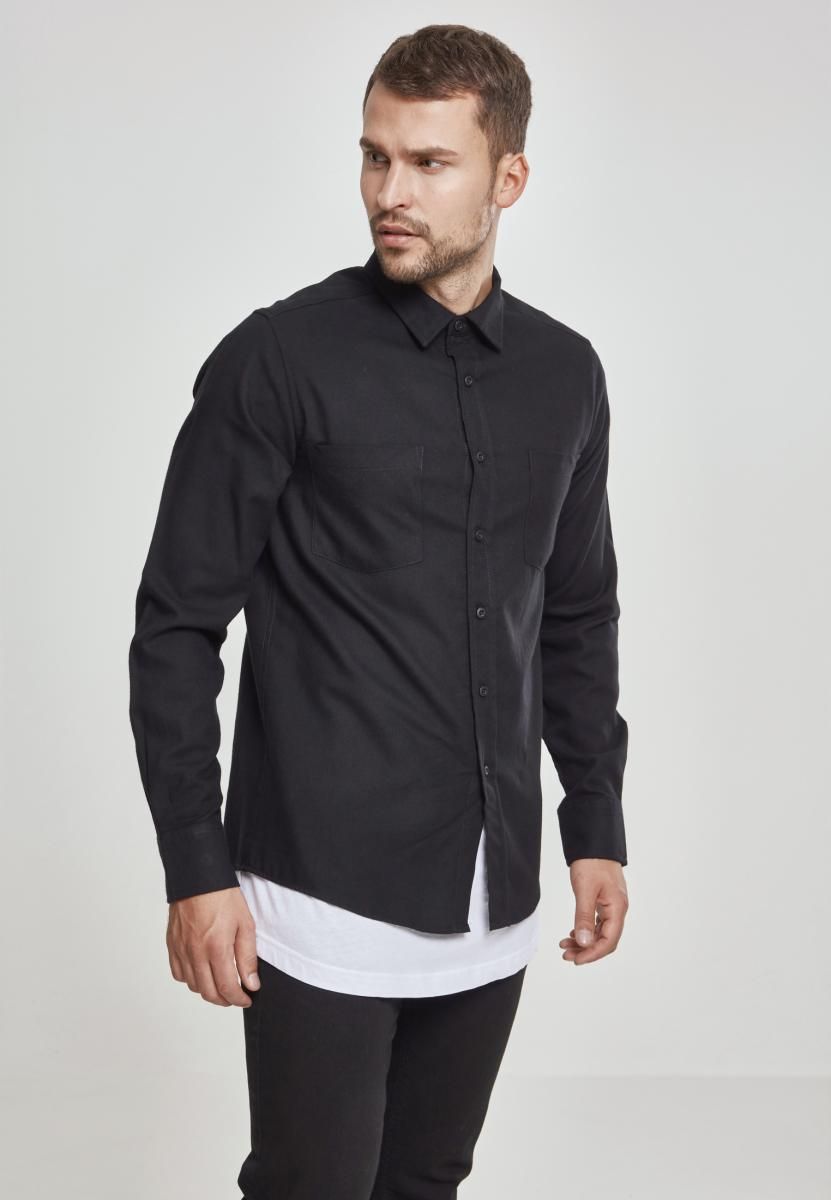 Ανδρικό Πουκάμισο TB297 Urban Classics Black/Black blk/blk