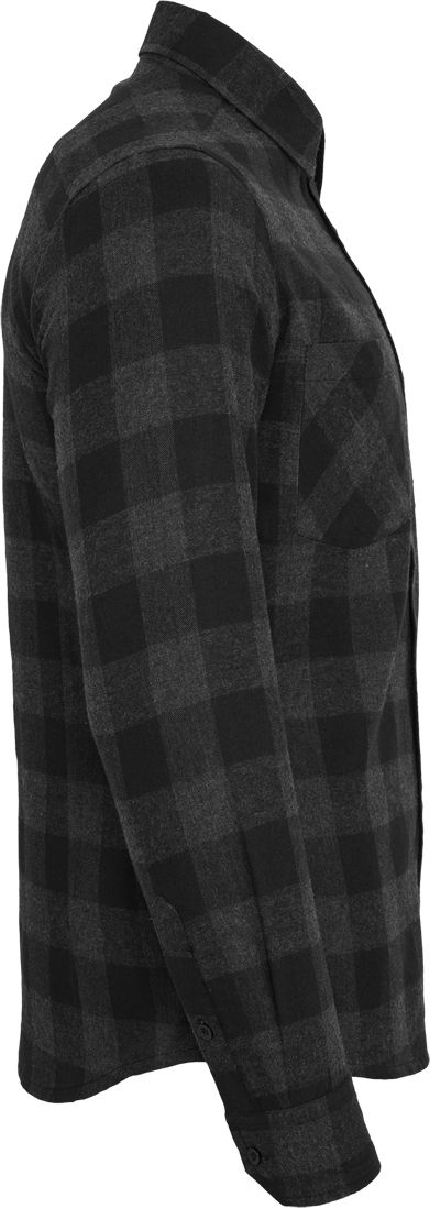 Ανδρικό Πουκάμισο Checked Flanell Urban Classics Tb297 Black Charcoal ανδρικά Πουκάμισα Simple Wear