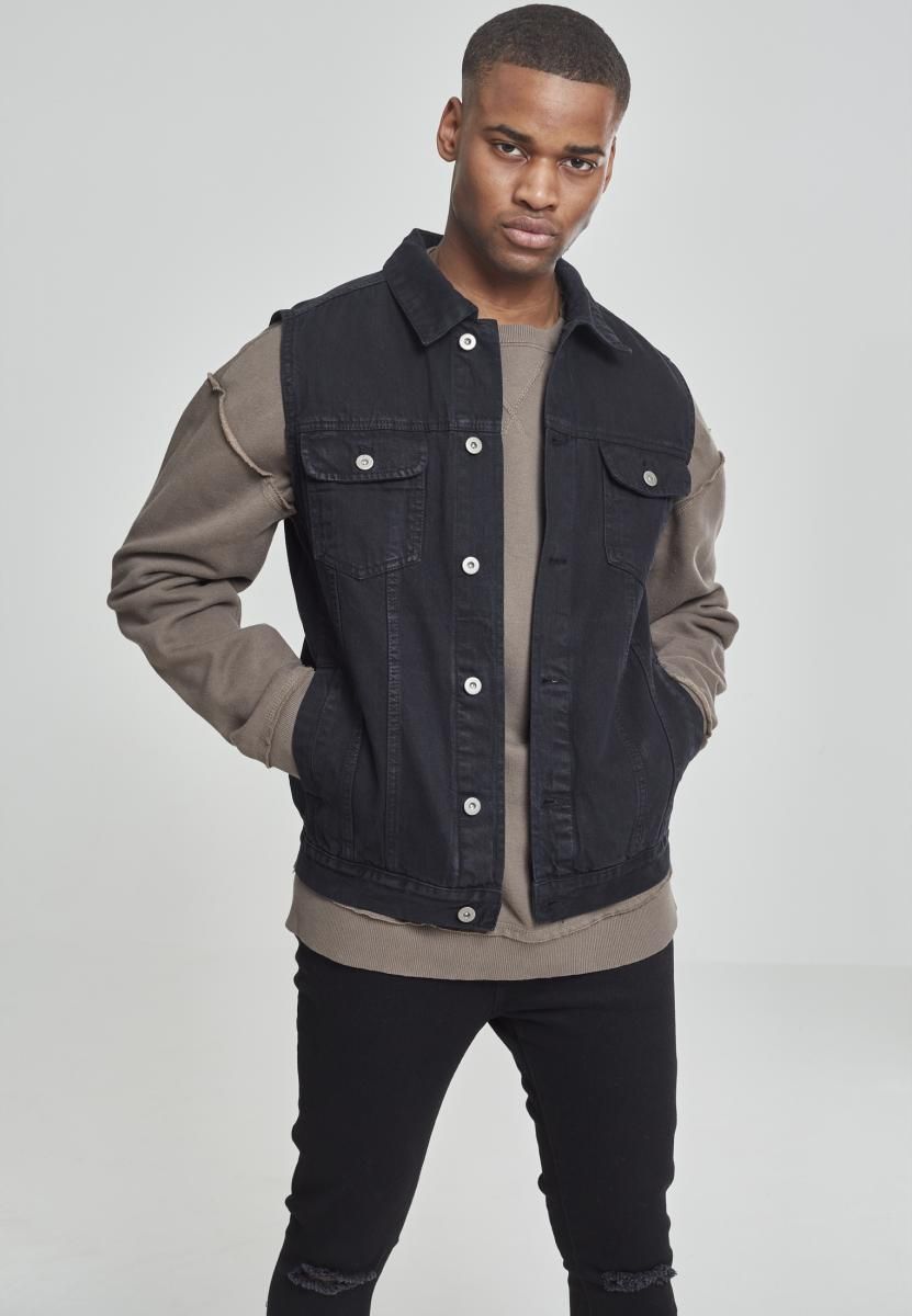 Ανδρικό Αμάνικο Μπουφάν Denim Tb514-00012 Urban Classics Black Dark ανδρικά Simple Wear
