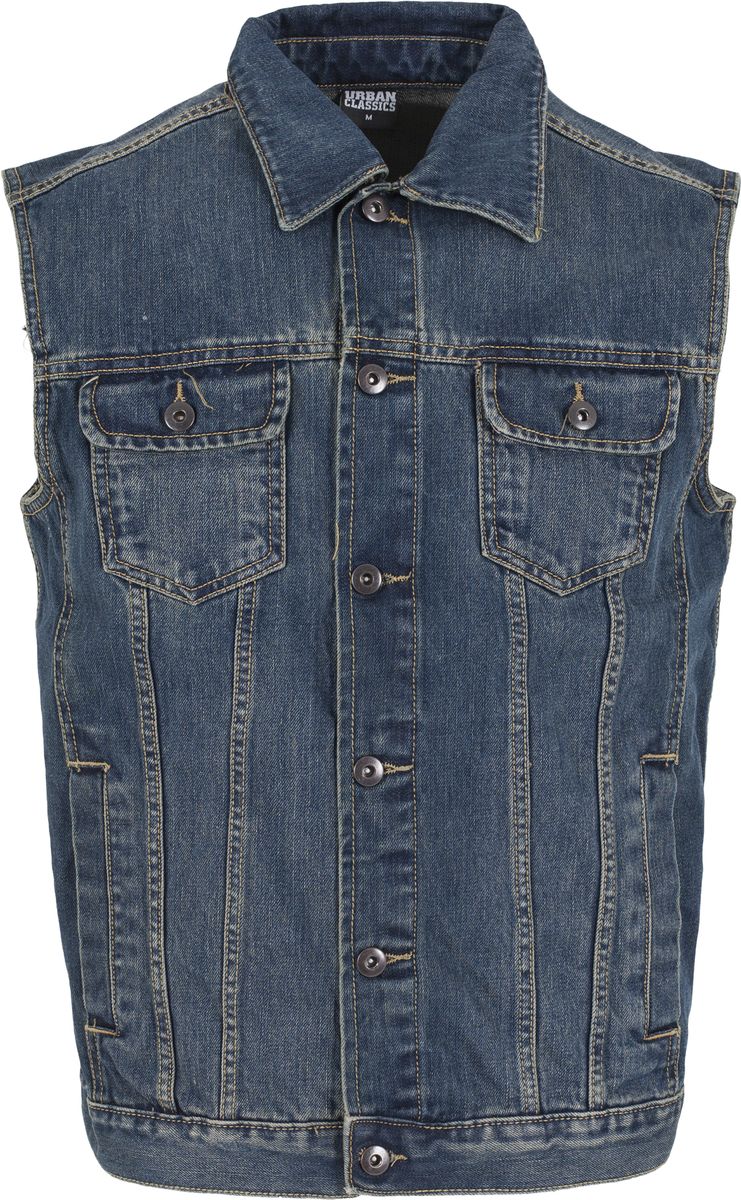 Ανδρικό Αμάνικο Μπουφάν Denim Tb514 Urban Classics Denimblue ανδρικά Simple Wear