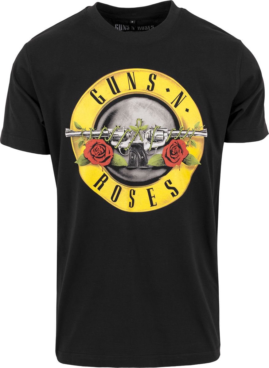 Ανδρικό T-Shirt Guns N&Apos Roses Logo Merchcode Mt346 Black ανδρικά Basic T-Shirts Simple Wear Μπλουζάκια κοντομάνικα