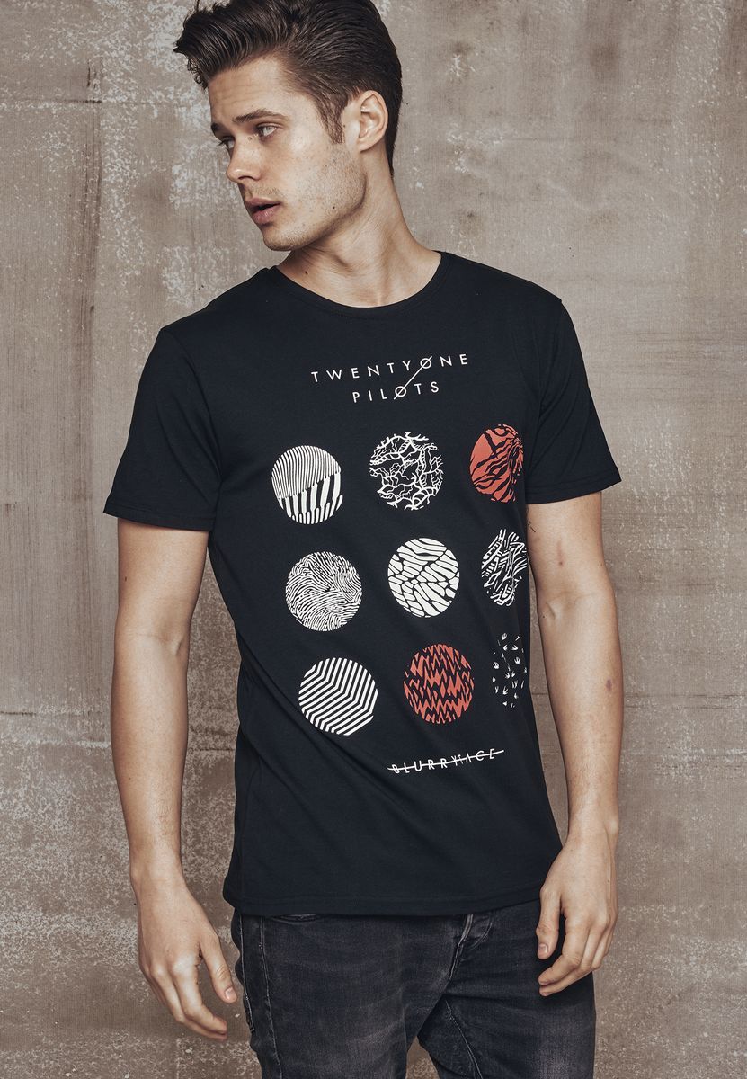 T-Shirt Twenty One Pilots Circles Merchcode Mt426 Black Outlet ανδρικά Simple Wear Μπλουζάκια κοντομάνικα