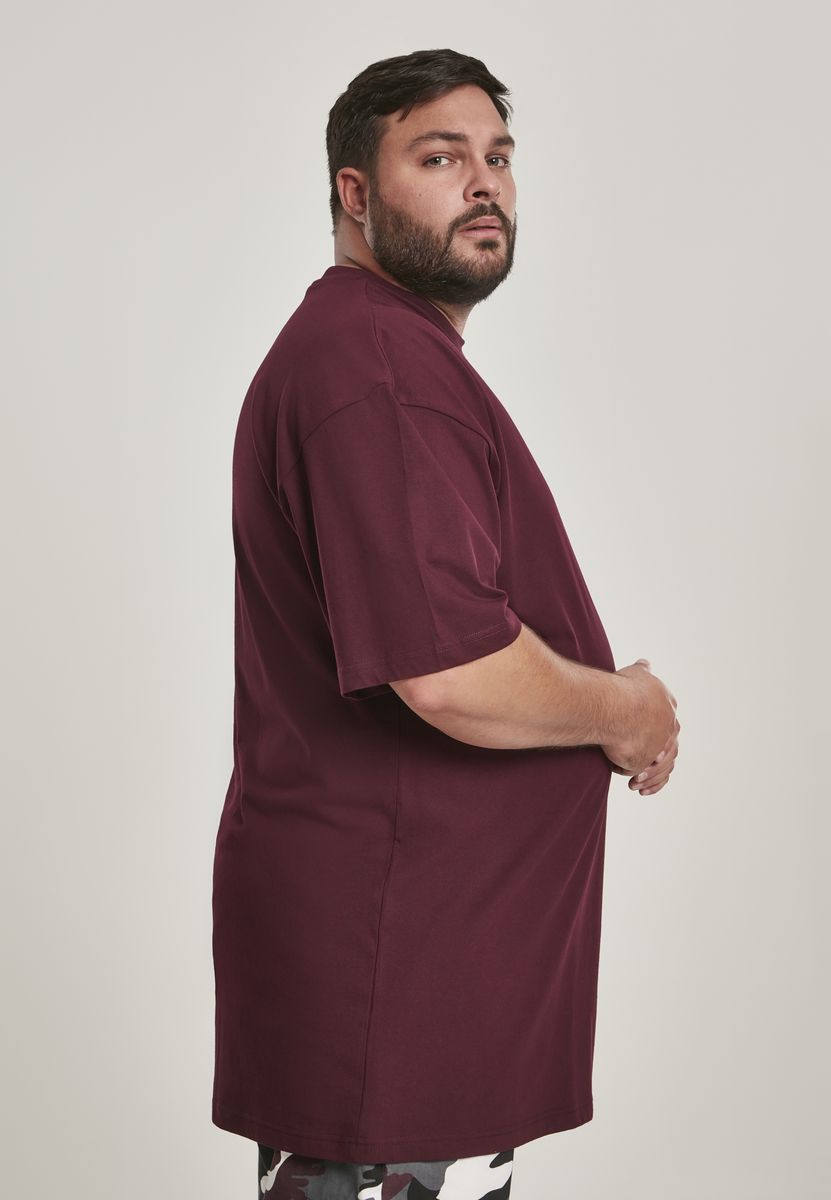 T-Shirt Tall Tee Tb006 Urban Classics Redwine ανδρικά Basic T-Shirts Simple Wear Μπλουζάκια κοντομάνικα