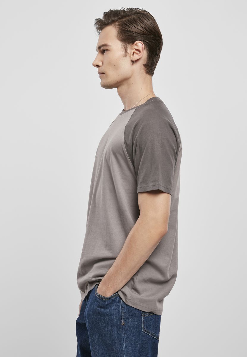 T-Shirt Tb639 Urban Classics Raglan Contrast Tee Asphalt Darkshadow ανδρικά Basic T-Shirts Simple Wear Μπλουζάκια κοντομάνικα