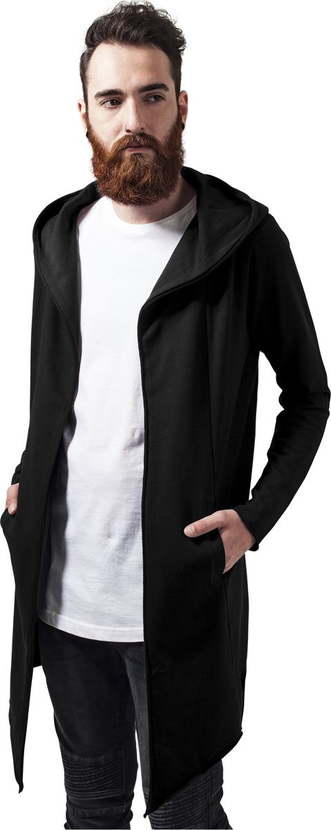 Ανδρική Ζακέτα Long Hoodie Open Edge TB1389 Urban Classics Μαύρο