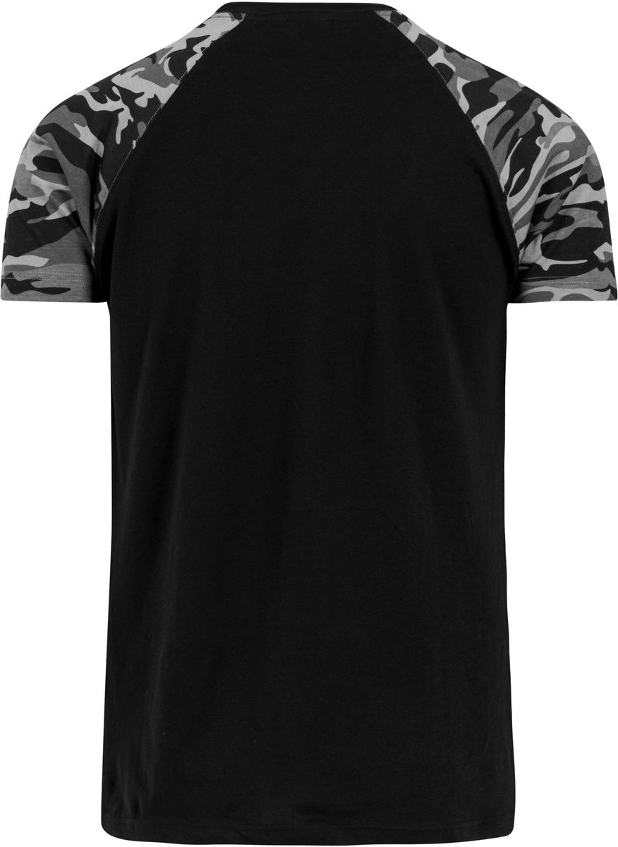 T-Shirt Tb639 Urban Classics Raglan Contrast Tee Black Dark Camo ανδρικά Basic T-Shirts Simple Wear Μπλουζάκια κοντομάνικα