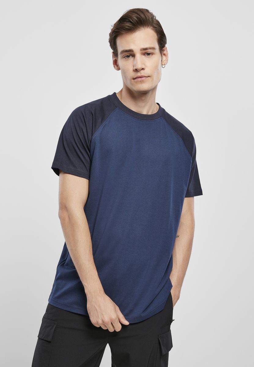 T-Shirt TB639 Urban Classics Raglan Contrast Tee Dark Blue/Midnight Navy