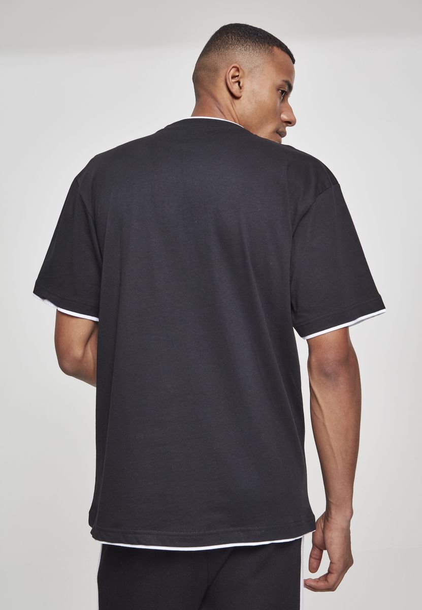 T-Shirt Contrast Tall Tee Tb029A Urban Classics Black White Μαύρο Άσπρο ανδρικά Basic T-Shirts Simple Wear Μπλουζάκια κοντομάνικα