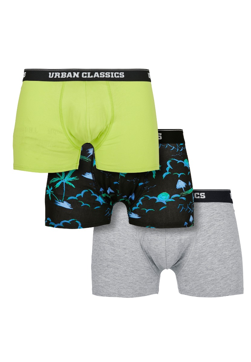 Ανδρικά Μποξεράκια TB3708 Urban Classics Island Aop/Lime/Grey Μπλε/Γκρι