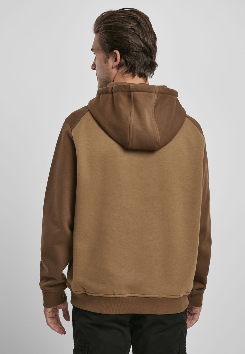 Φούτερ 2-Tone Fake Raglan Hoody Urban Classics Tb3831 Mid Ground Dark Outlet ανδρικά Simple Wear