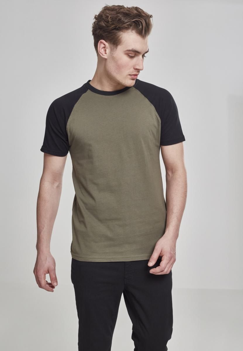 T-Shirt TB639 Urban Classics Raglan Contrast Tee Olive/Black