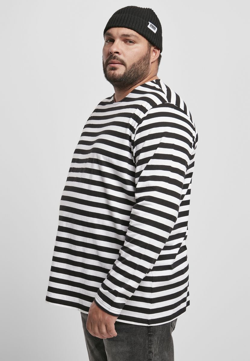 Μπλούζα Μακρυμάνικη Stripe Ls Tb3801 Urban Classics White Black Λεύκο Μαύρο Outlet ανδρικά Simple Wear