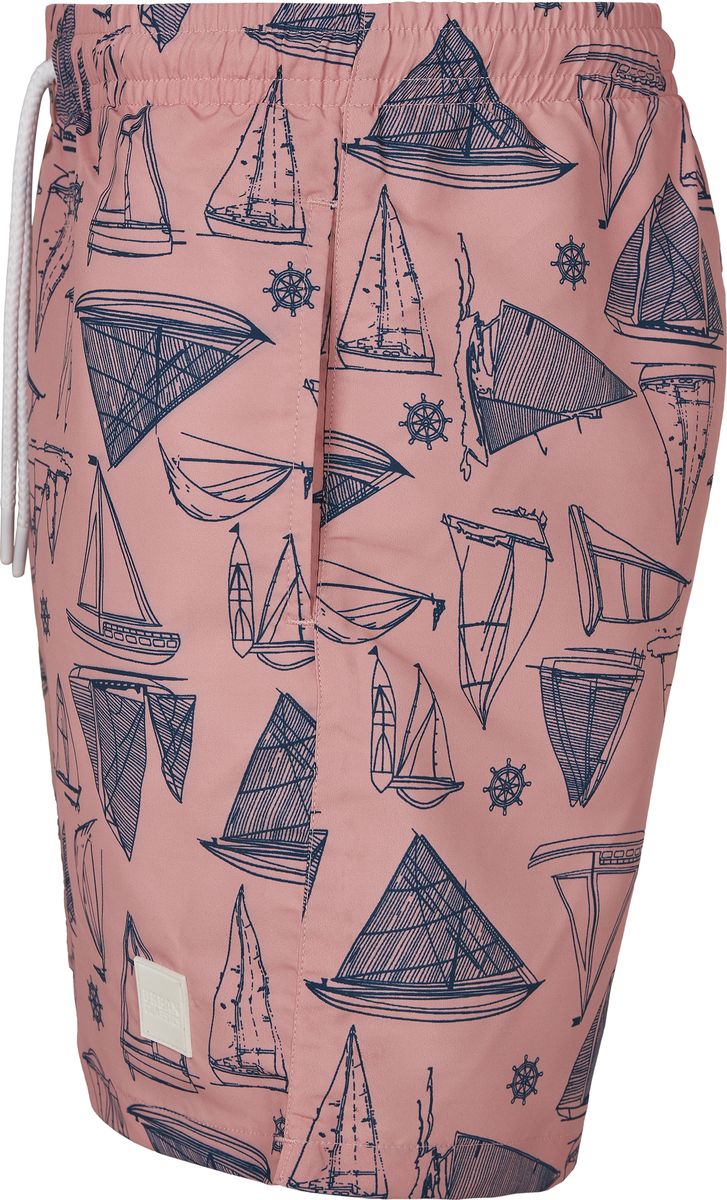 Μαγιό Tb2679 Urban Classics Patternswim Black White Yacht Aaop ανδρικά Simple Wear