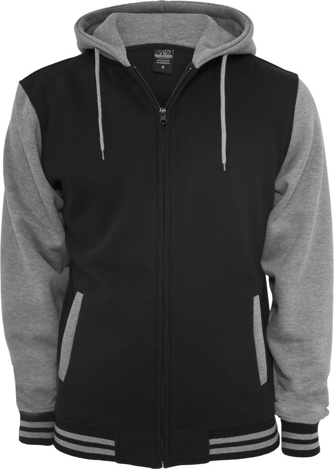 Ζακέτα Tb287 Urban Classics Black Grey Μαύρο Γκρι ανδρικά Φούτερ Simple Wear