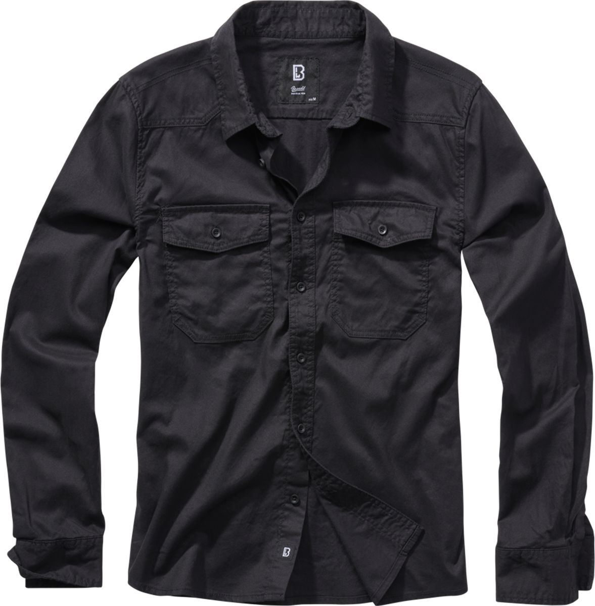 Πουκάμισο Φλανέλα Bd4030 Brandit Black ανδρικά Πουκάμισα Simple Wear