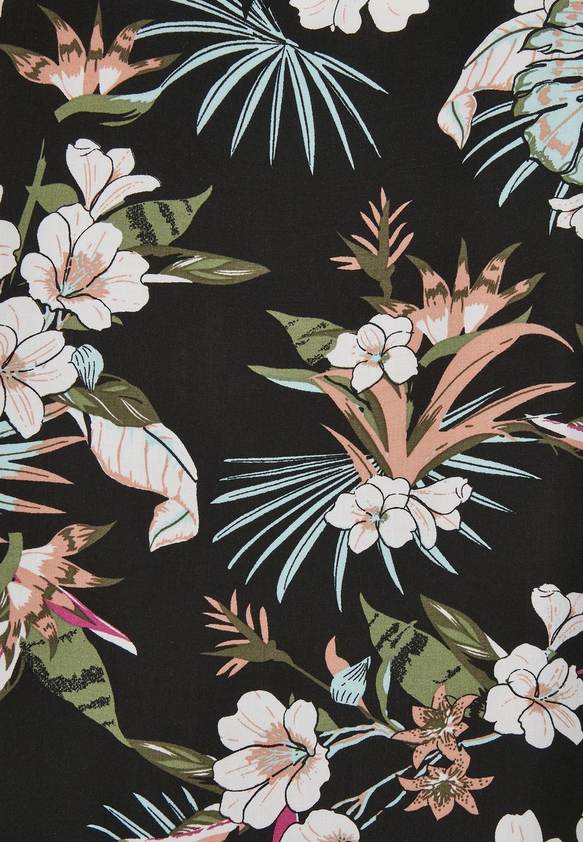 Viscose Aop Resort Shirt Urban Classics Tb4150-02945 Blacktropical ανδρικά Πουκάμισα Simple Wear