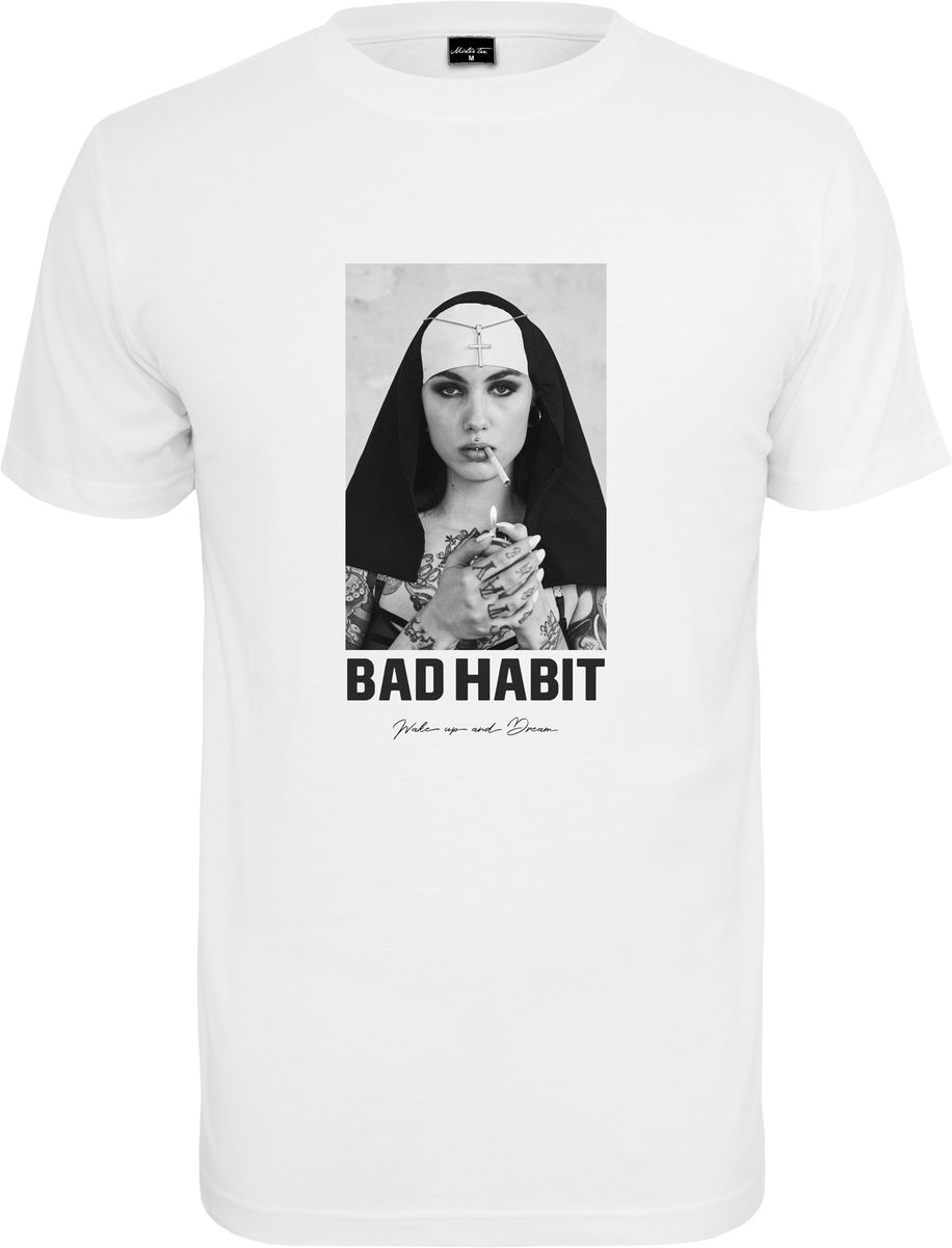 Bad Habit Tee Mister Mt1282 White Outlet ανδρικά Simple Wear