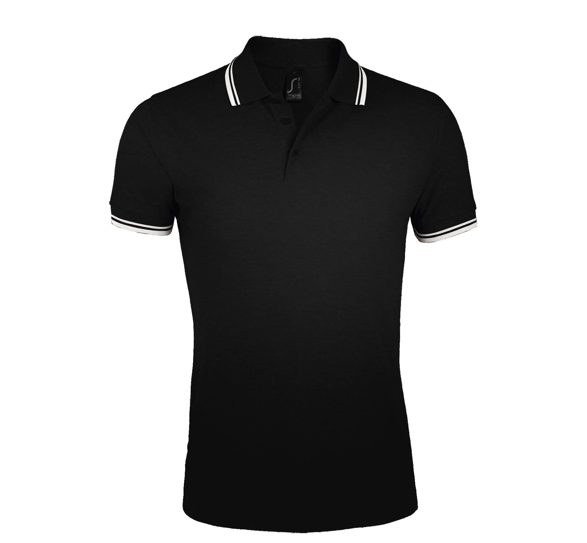 Ανδρικό Polo Cotton Πικέ 00577 SOL'S Pasadena Black/White