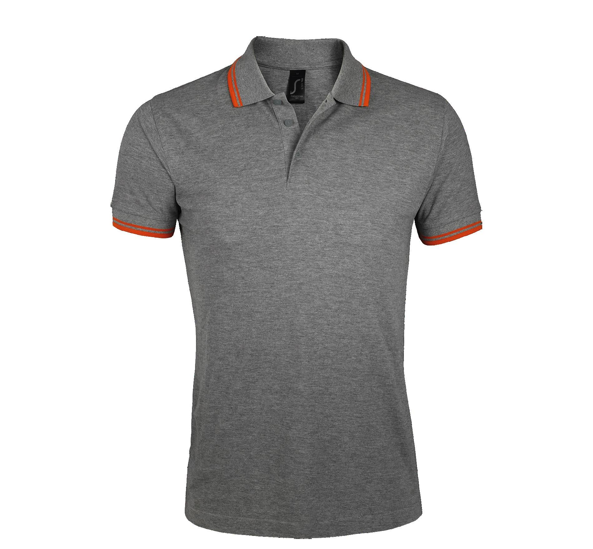 Ανδρικό Polo Cotton Πικέ 00577 SOL'S Pasadena Grey Melange/Orange