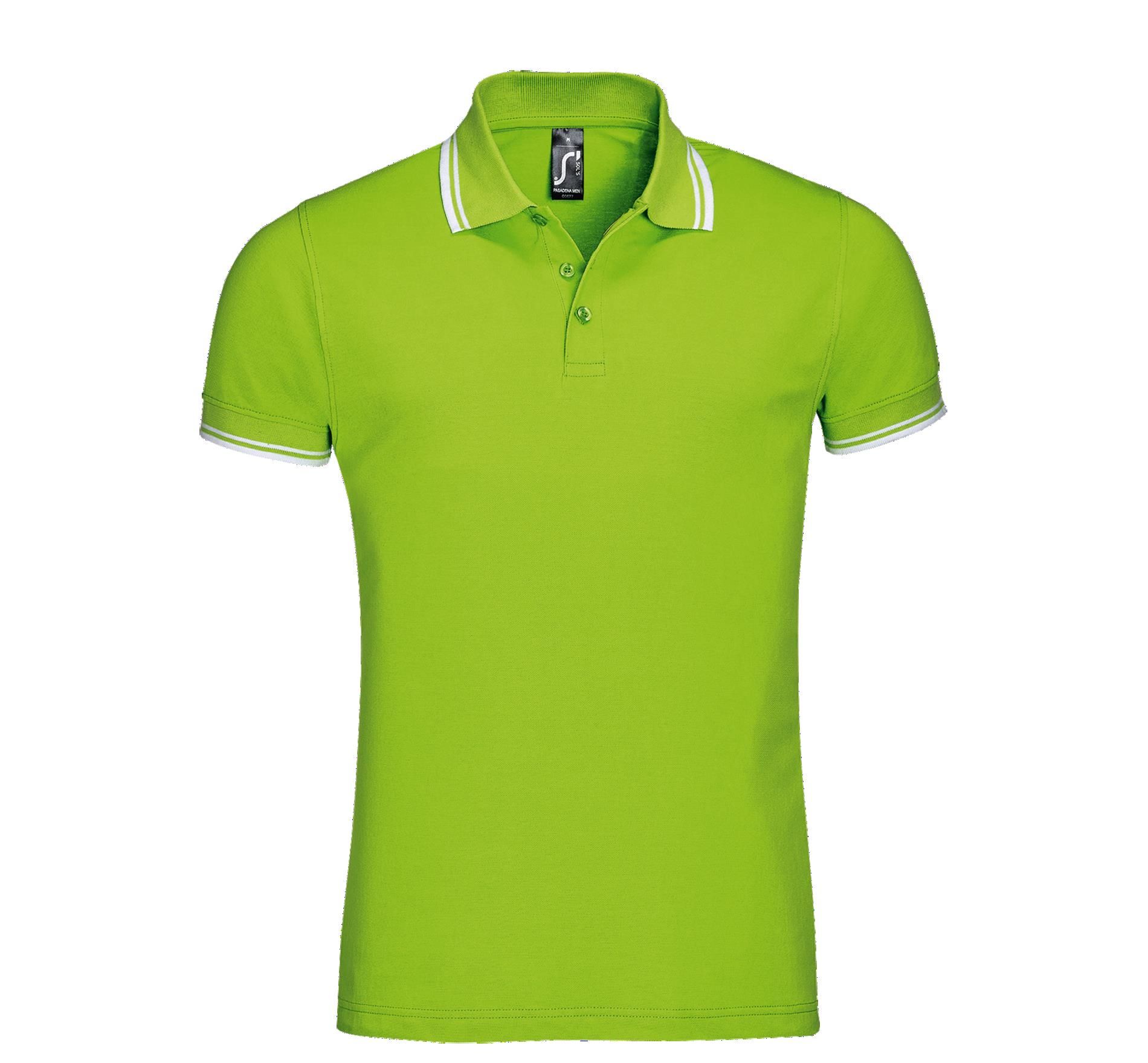 Ανδρικό Polo Cotton Πικέ 00577 SOL'S Pasadena Lime/White
