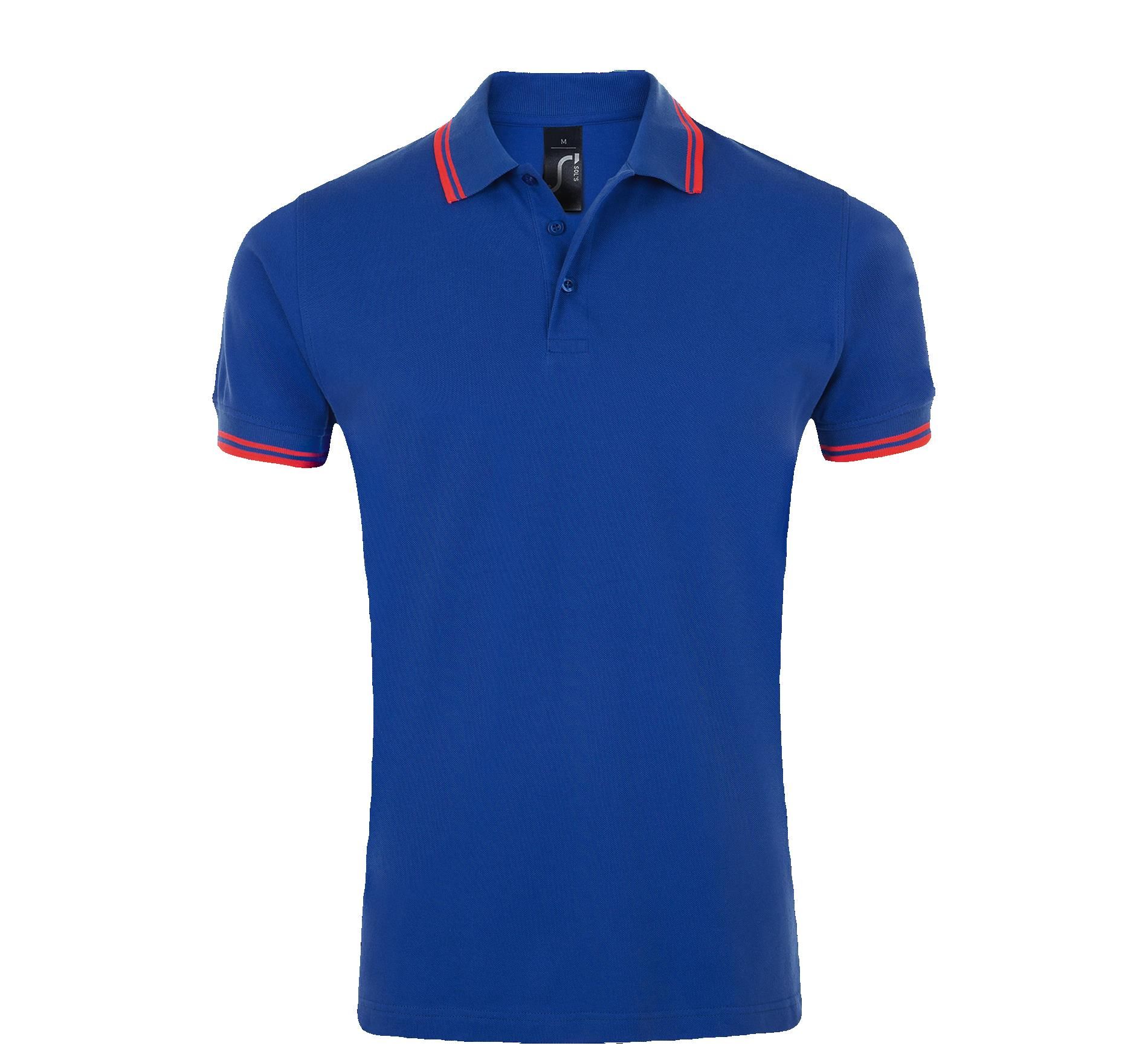 Ανδρικό Polo Cotton Πικέ 00577 SOL'S Pasadena Royal Blue/Neon Coral