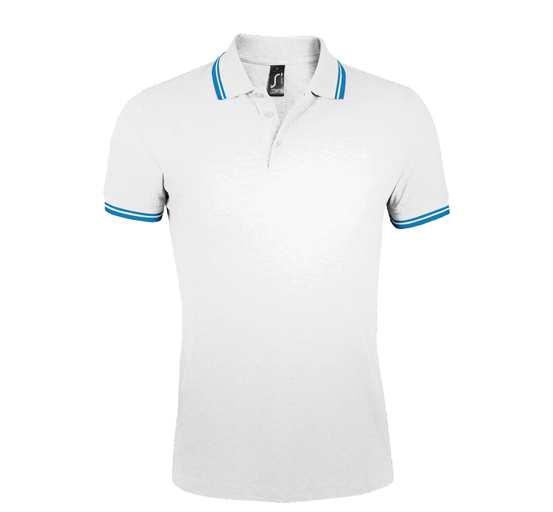Ανδρικό Πόλο Πικέ 00577 SOL'S Pasadena White/Aqua