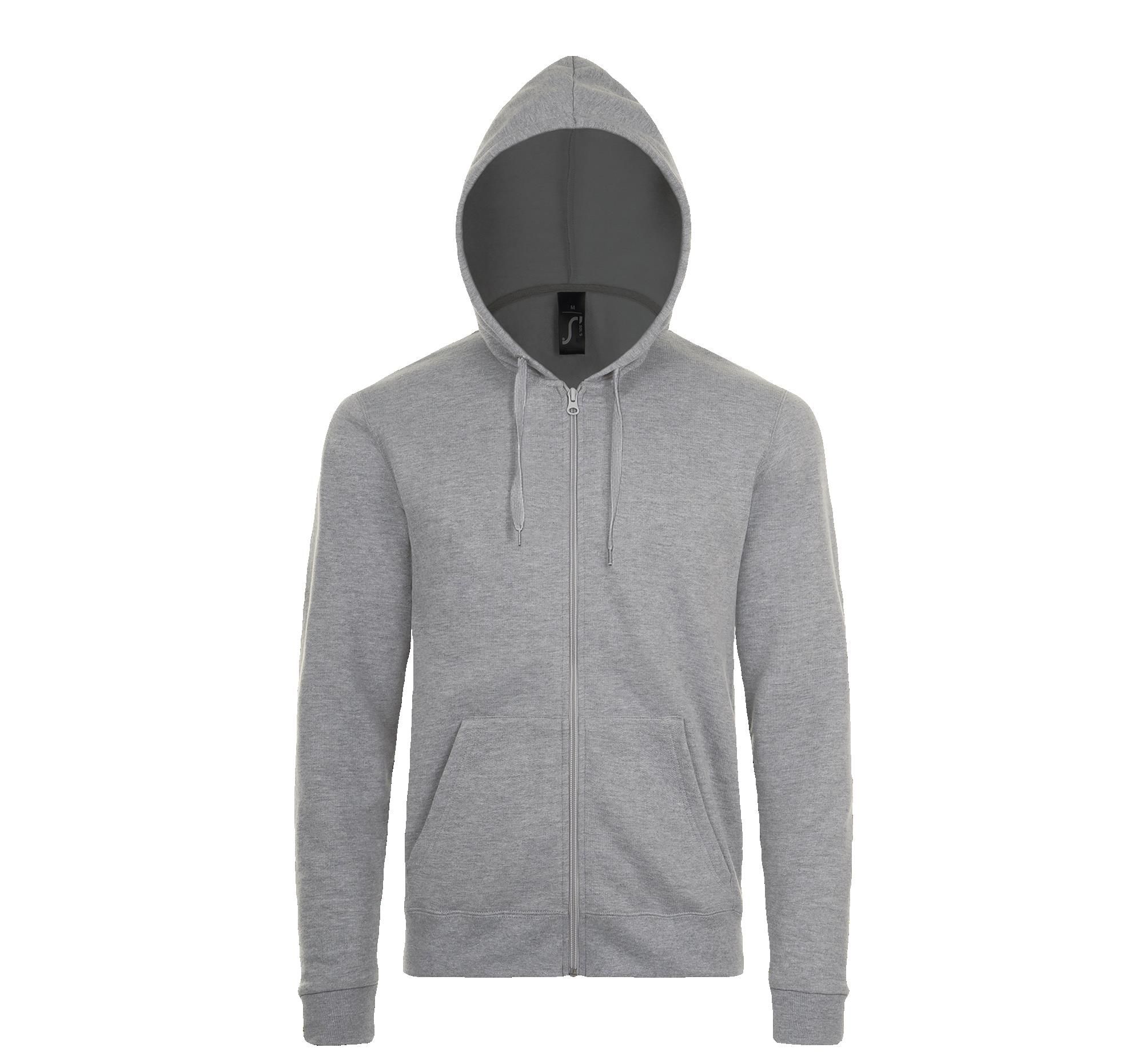 Ζακέτα Φούτερ με Κουκούλα Zip Hoodie 01714 Sol&Apos S Stone Grey Melange ανδρικά Simple Wear