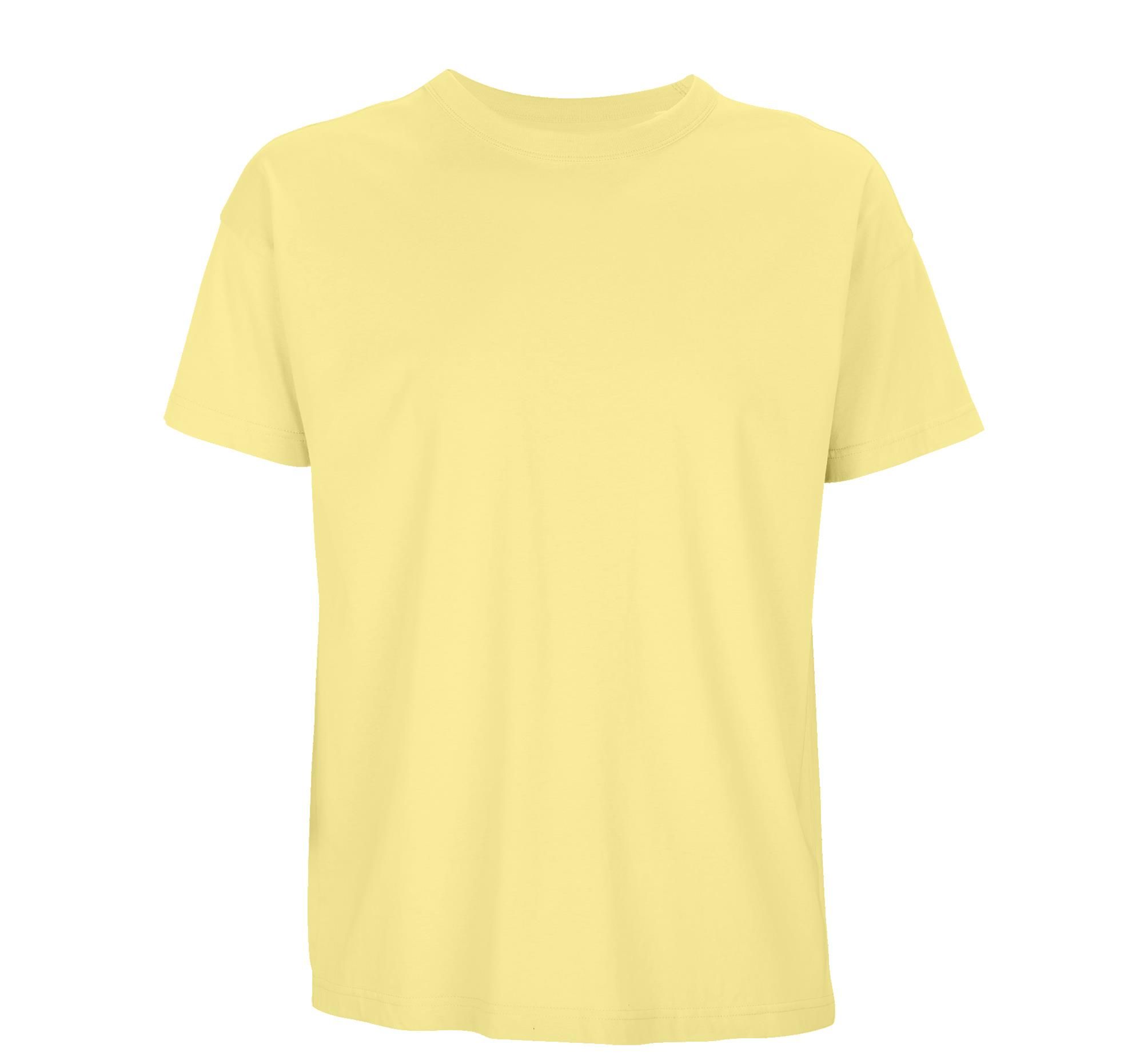Ανδρικό Oversized T-Shirt 03806 Sol&Apos S Boxy από Οργανικό Βαμβάκι Light Yellow ανδρικά Basic T-Shirts Simple Wear Μπλουζάκια κοντομάνικα