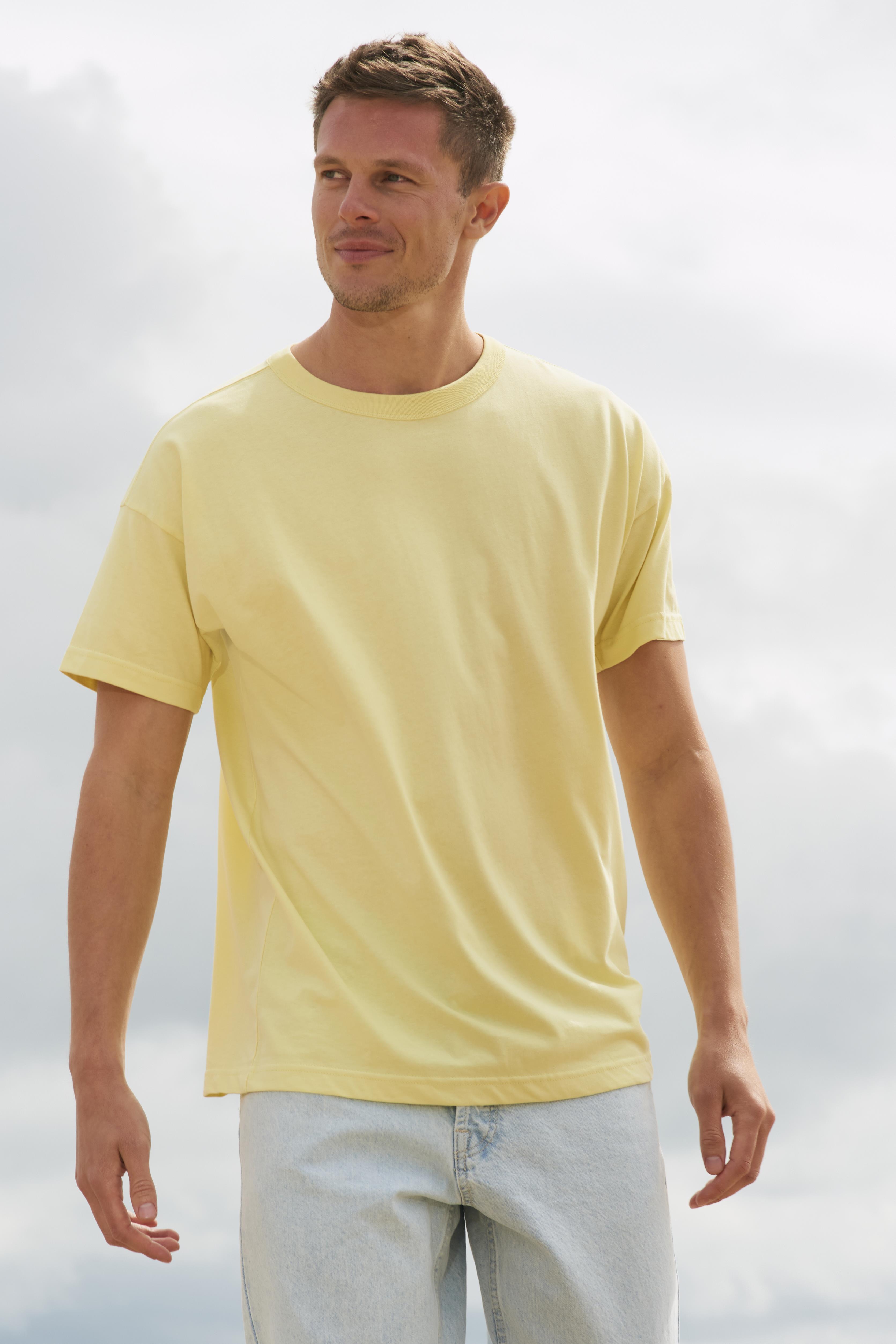 Ανδρικό Oversized T-Shirt 03806 SOL'S Boxy από Οργανικό Βαμβάκι Light Yellow