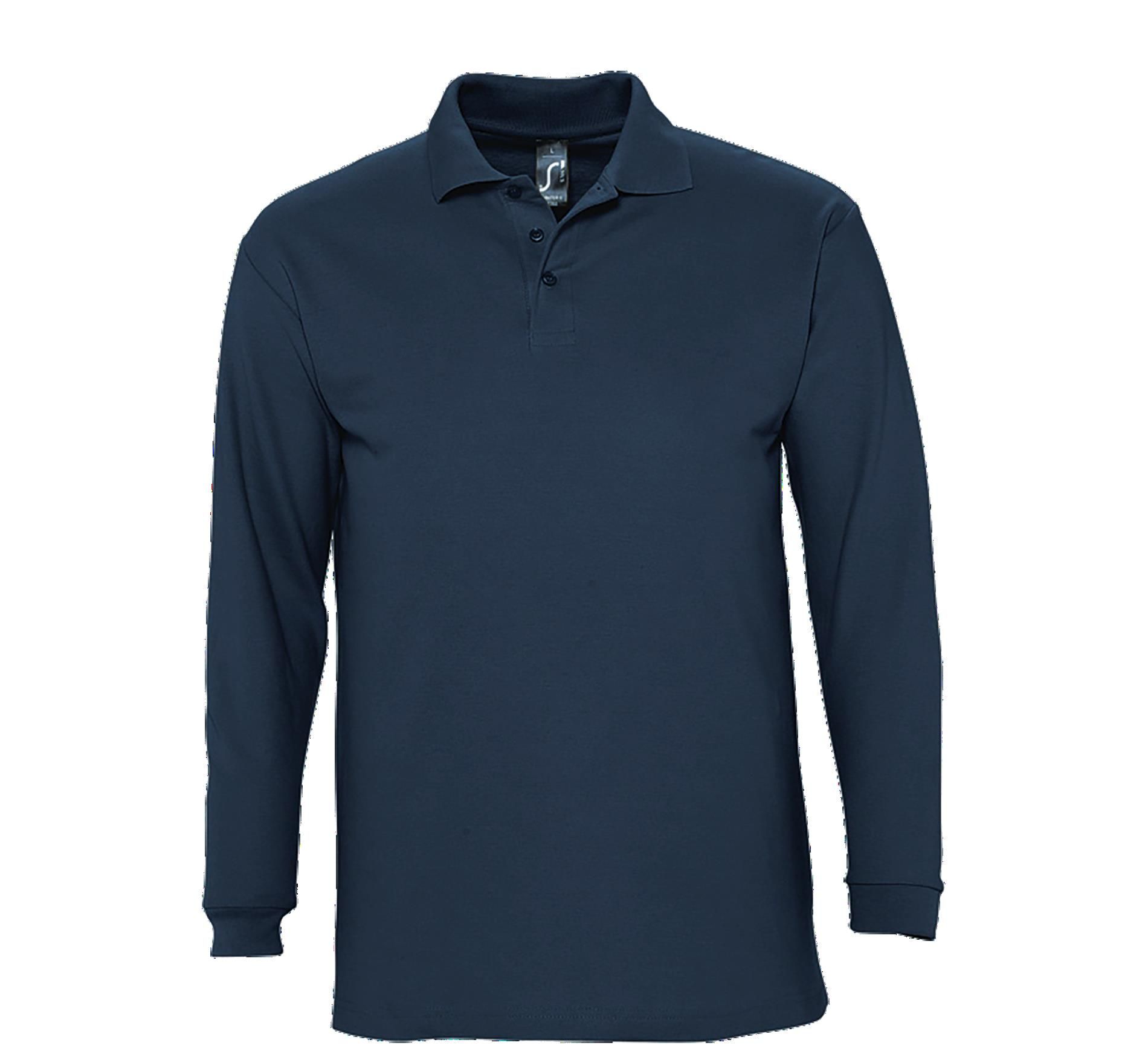 Ανδρική Μπλούζα Polo 11353 SOL'S Winter II Μακρυμάνικη Πικέ Denim