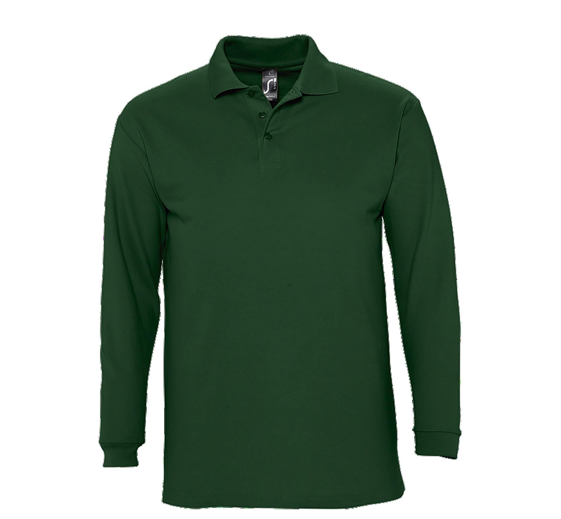Ανδρική Μπλούζα Polo 11353 SOL'S Winter II Μακρυμάνικη Πικέ Golf Green