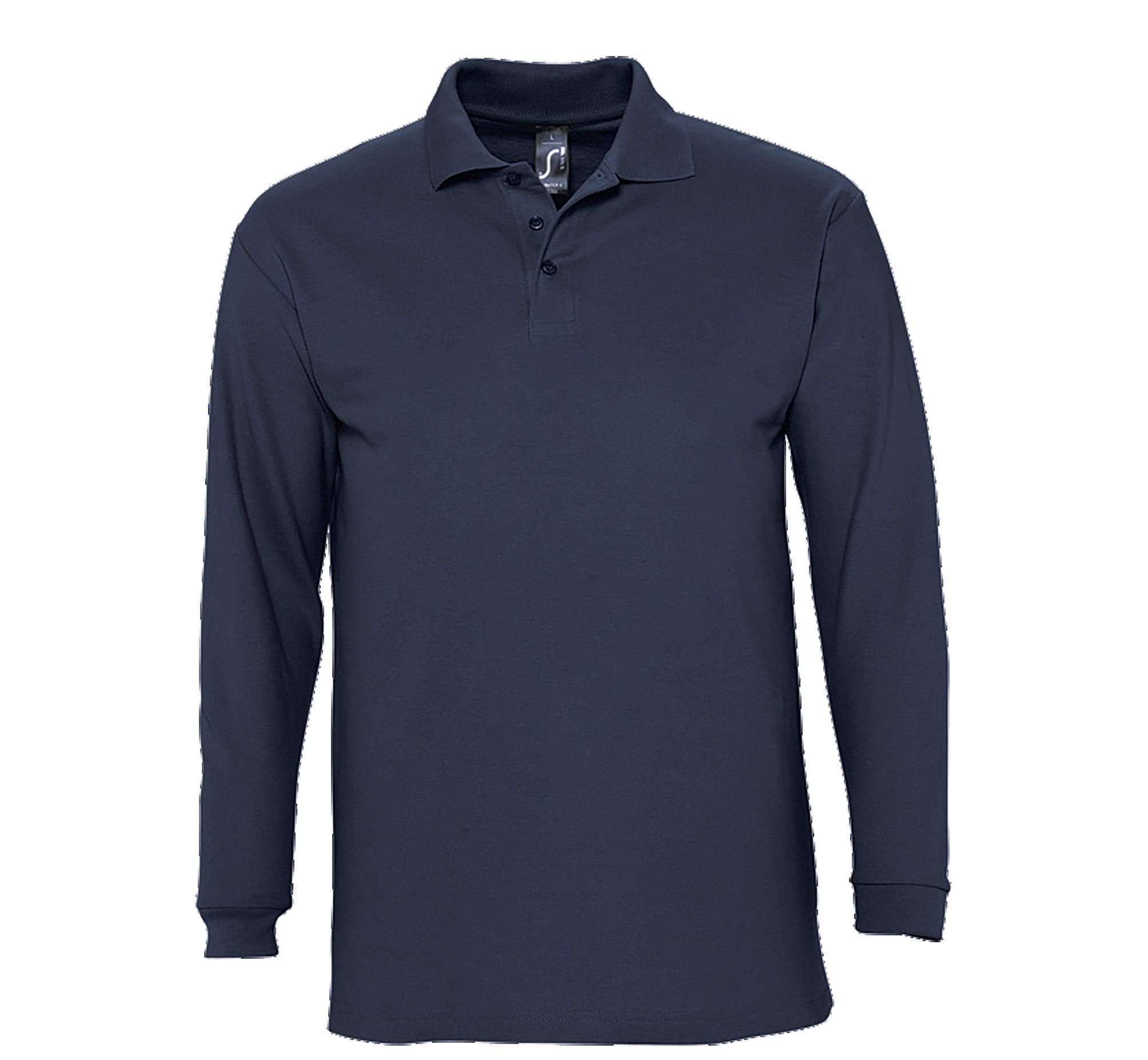 Ανδρική Μπλούζα Polo 11353 SOL'S Winter II Μακρυμάνικη Πικέ Navy