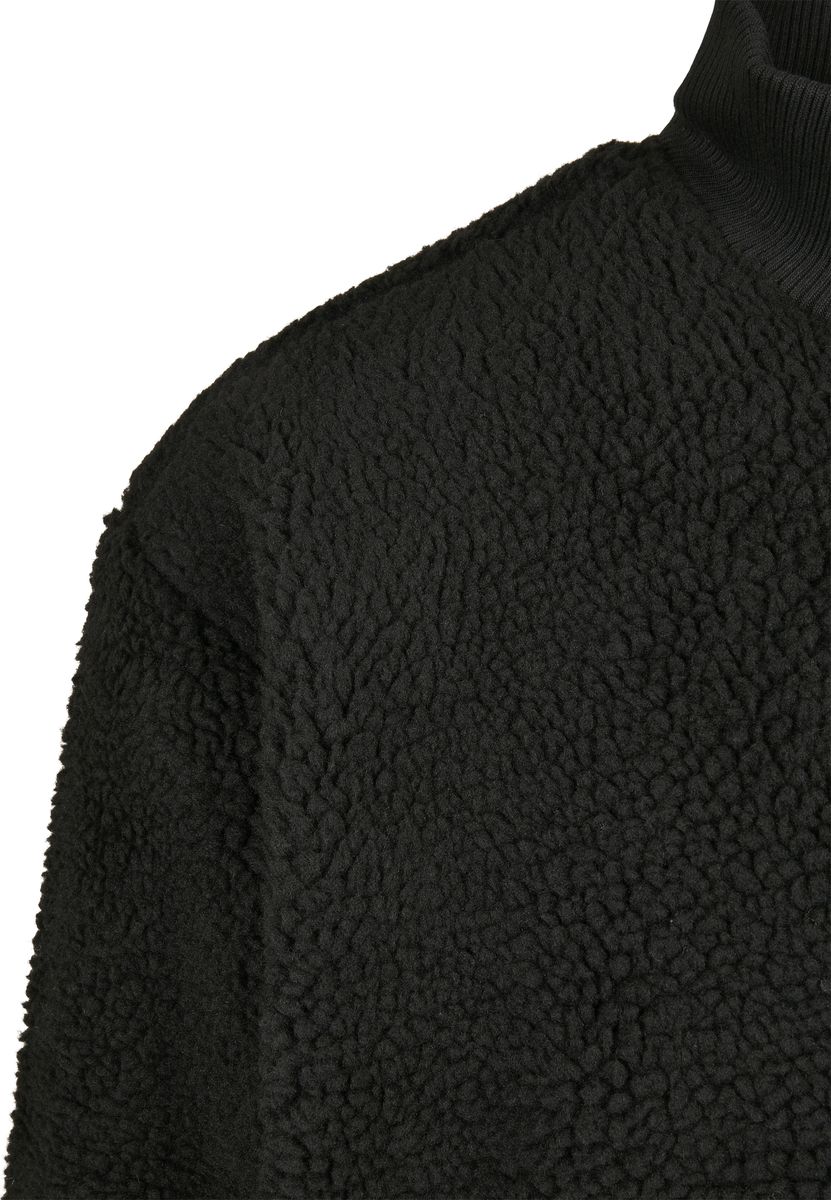 Boxy Sherpa Jacket Urban Classics Tb4487 Black Outlet ανδρικά Simple Wear