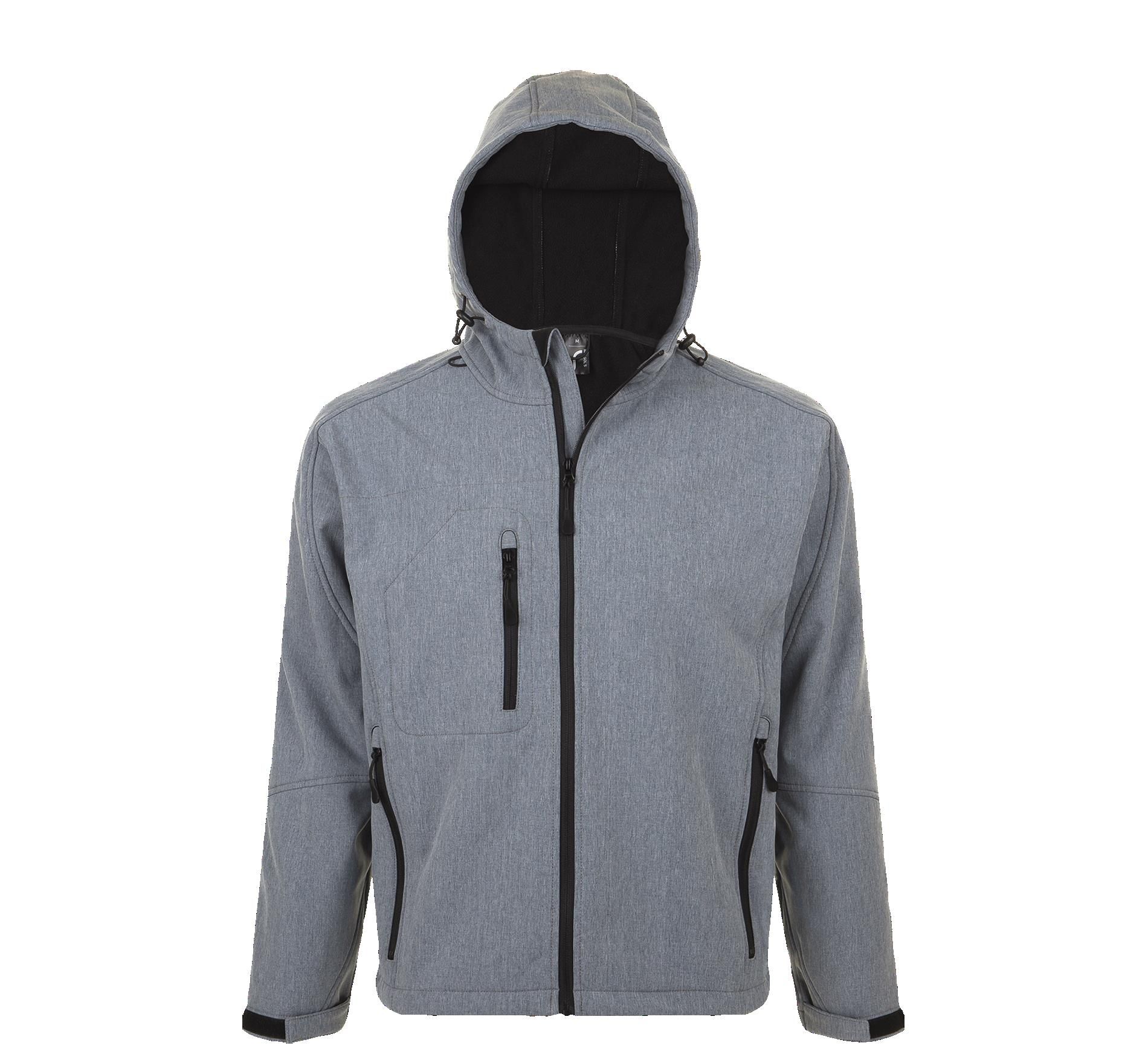 Ανδρικό Softshell Μπουφάν με Κουκούλα 46602 SOL'S Replay Grey Melange