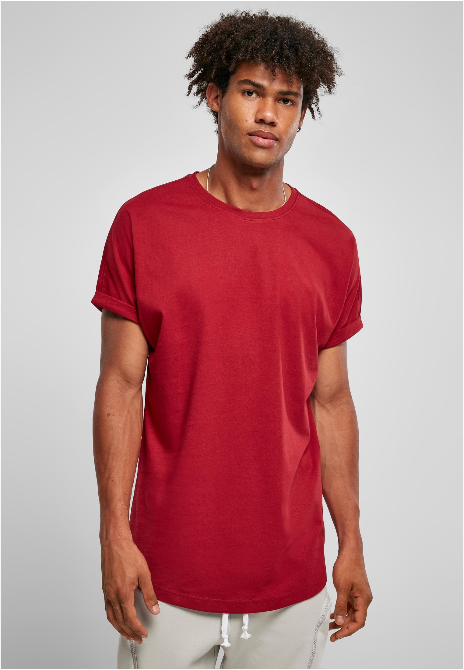 T-Shirt Long Shaped Turnup TB1561 Urban Classics Brick Red