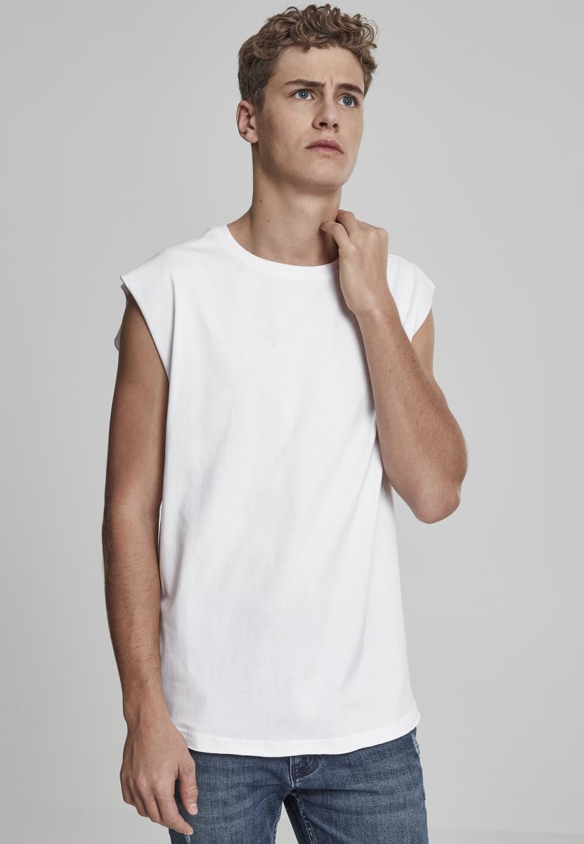 Αμάνικο T-Shirt Tb1562 Urban Classics White ανδρικά Basic T-Shirts Simple Wear Μπλουζάκια κοντομάνικα