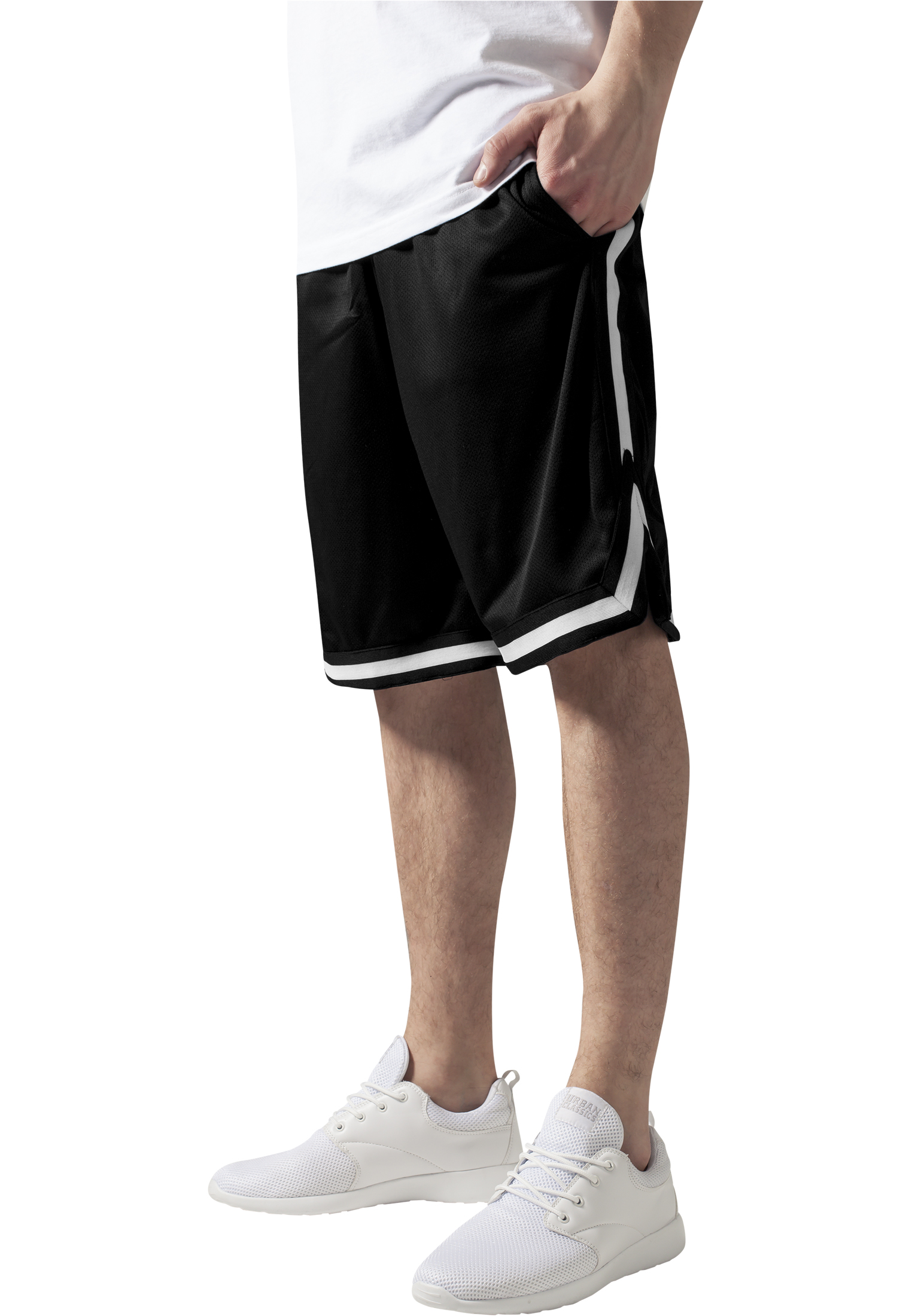 Ανδρική Βερμούδα Stripes Mesh Shorts TB243 Urban Classics Black Black White