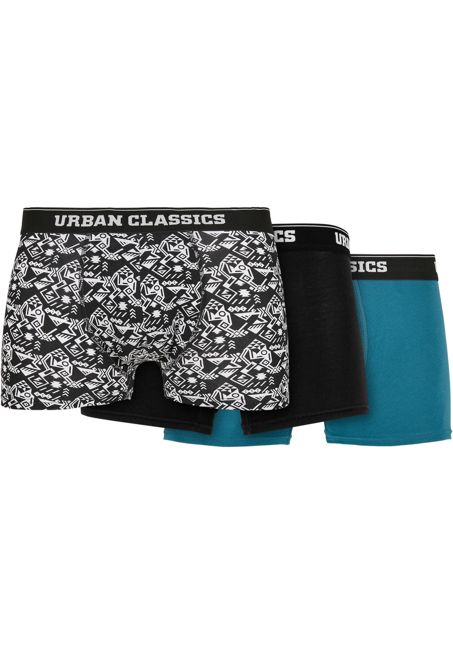 Ανδρικά Εσώρουχα Boxer 3-Pack TB3838 Urban Classics Organic Detail Aop/Black/Jasper