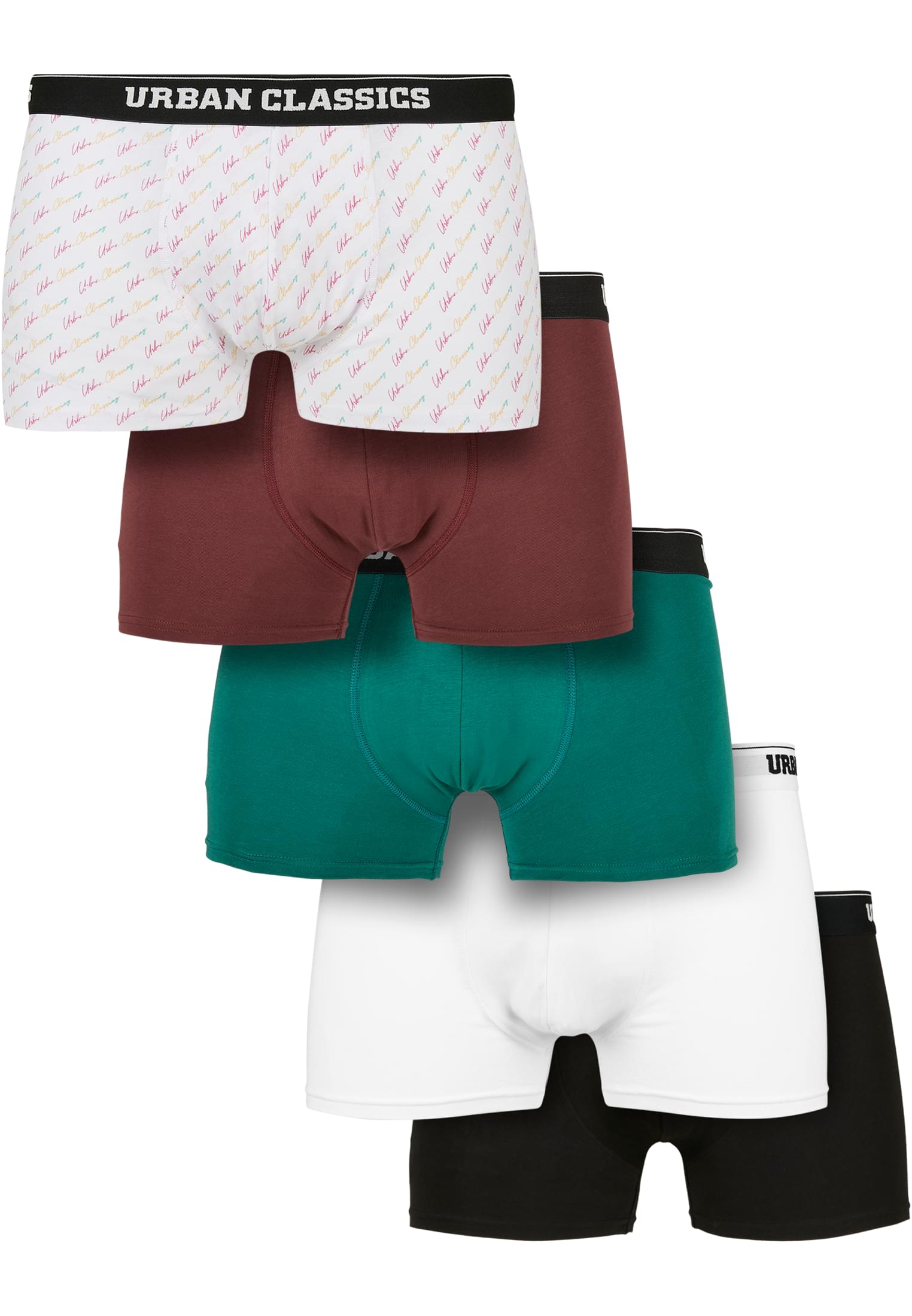 Ανδρικά Μποξεράκια Σετ 5 Τεμαχίων TB4417 Urban Classics Organic Boxer Shorts Pack Script Clear Flower/Cherry/Tree Green/ White/Black
