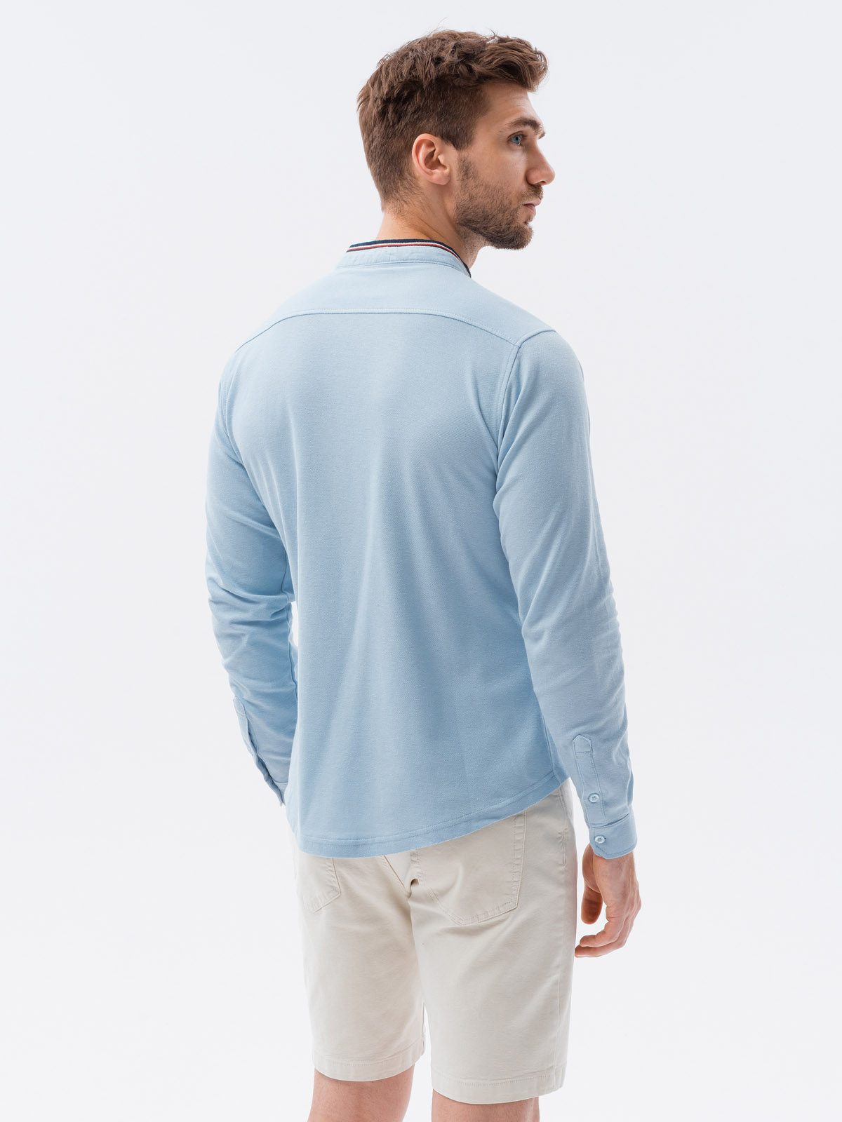 Πουκάμισο Ombre Clothing K542 Blue Outlet ανδρικά Simple Wear