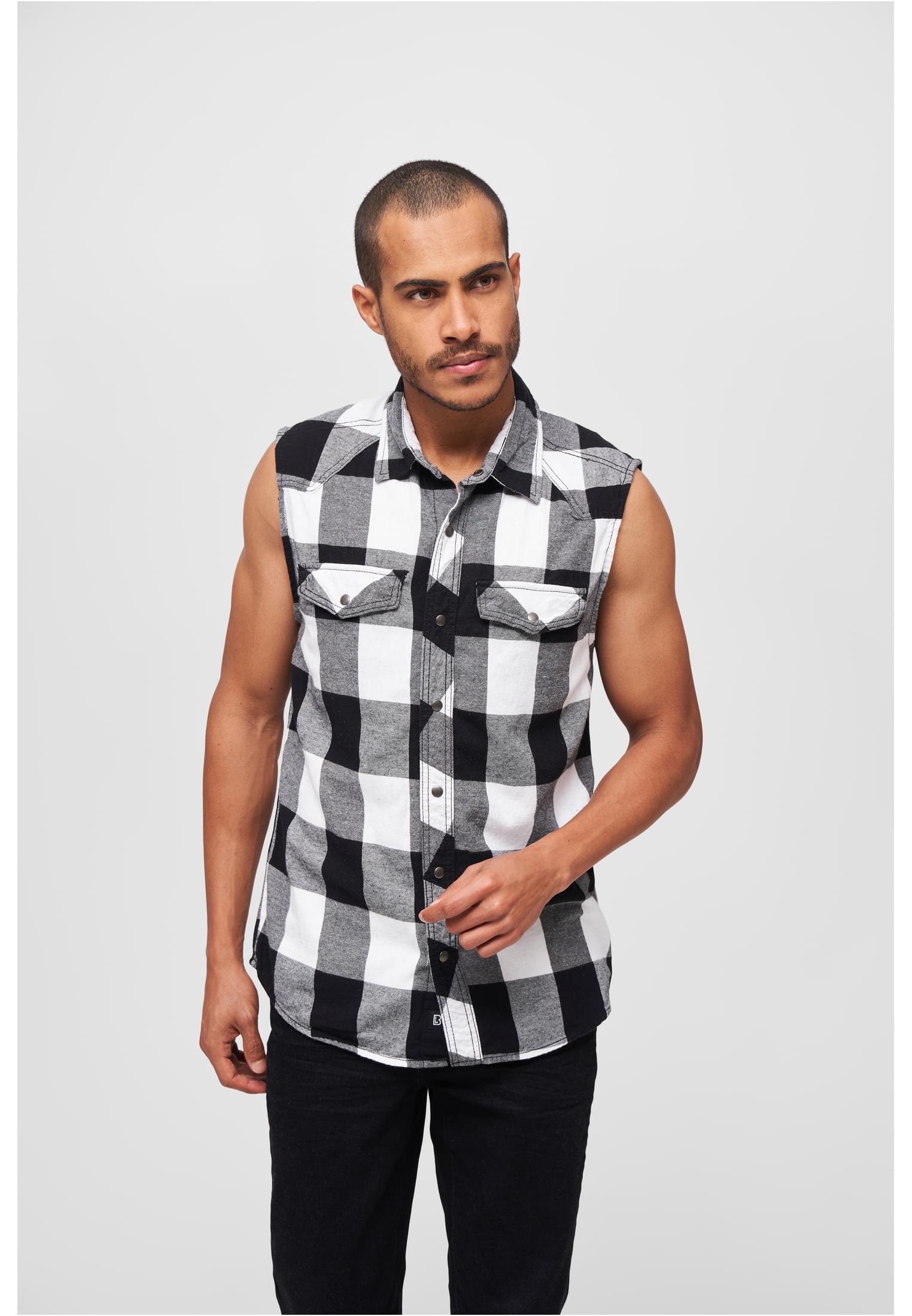Αμάνικο Πουκάμισο BD4031 Brandit White/Black