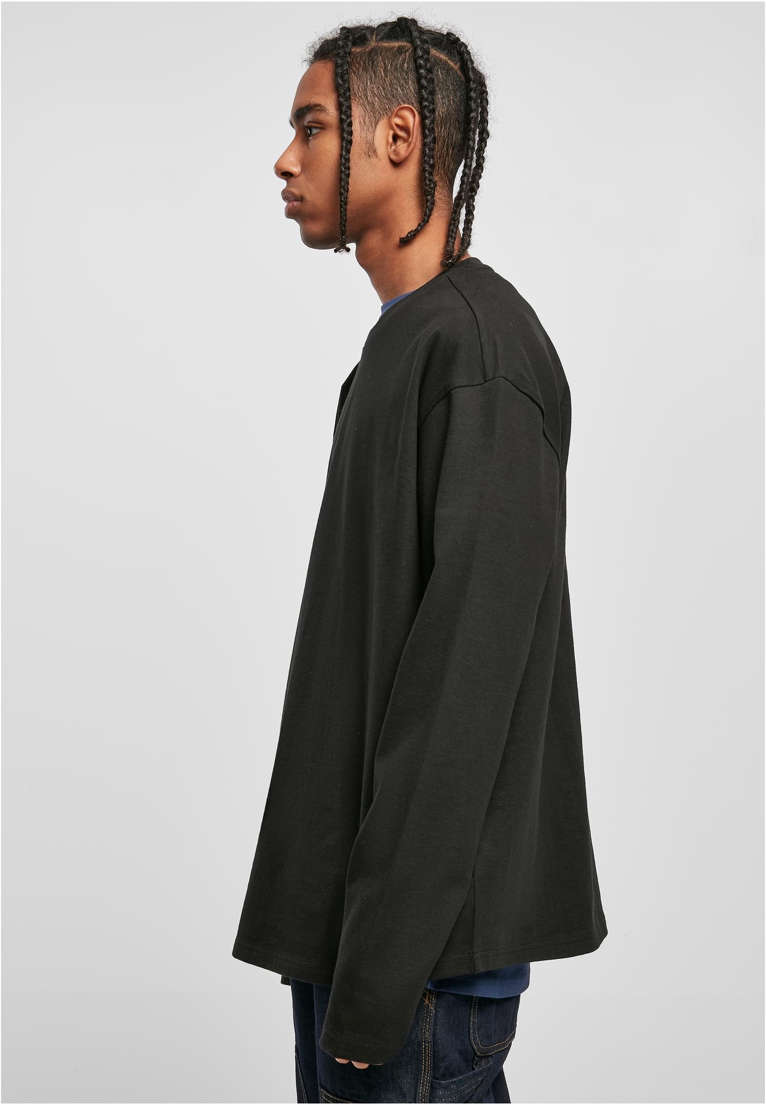 Μακρυμάνικο Oversized T-Shirt Ultra Heavy Ls Urban Classics Tb5563 Black Outlet ανδρικά Simple Wear Μπλουζάκια κοντομάνικα