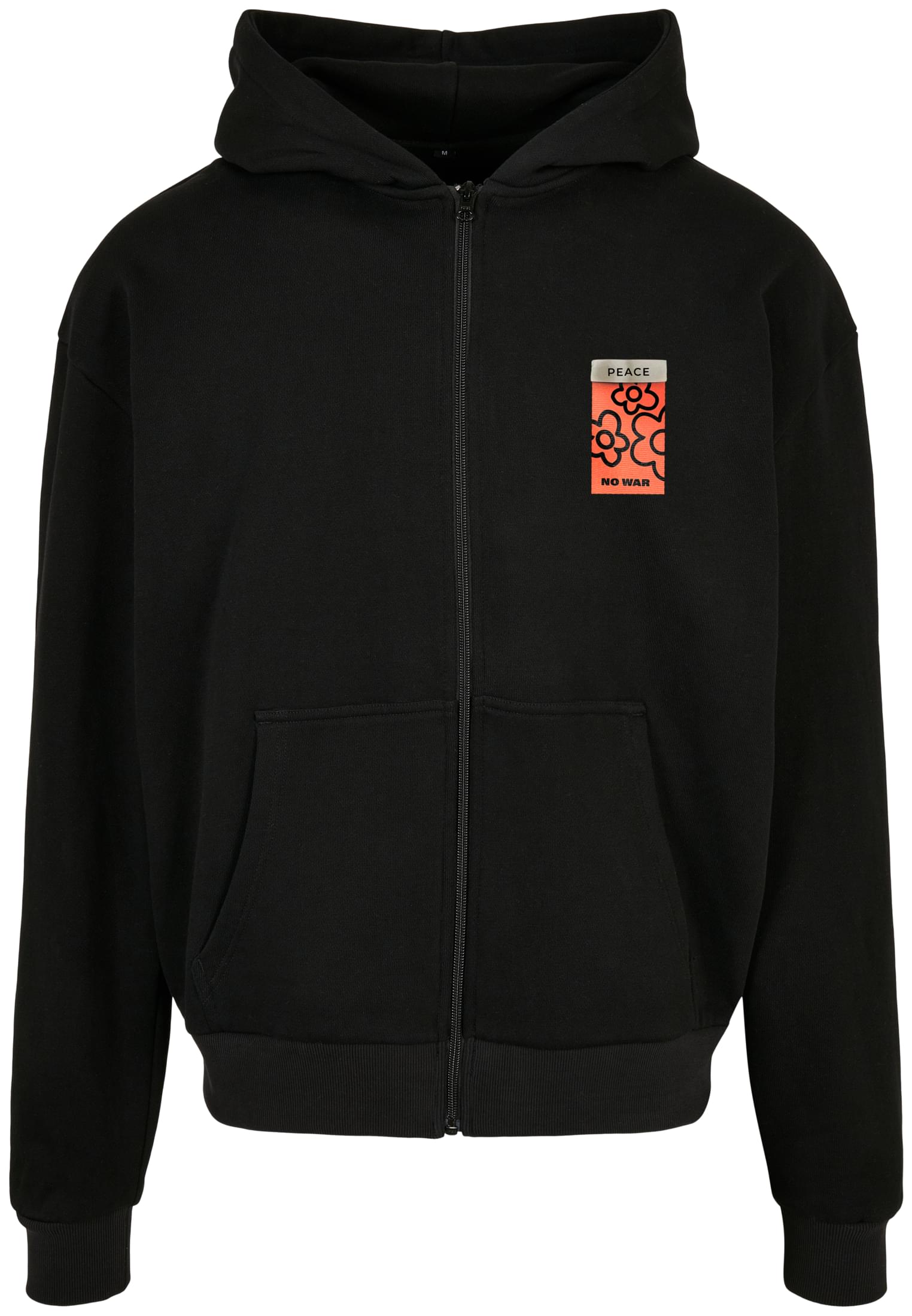Puffer Peace Heavy Oversize Zip Hoodie Mister Tee Mt2427 Black ανδρικά Φούτερ Simple Wear