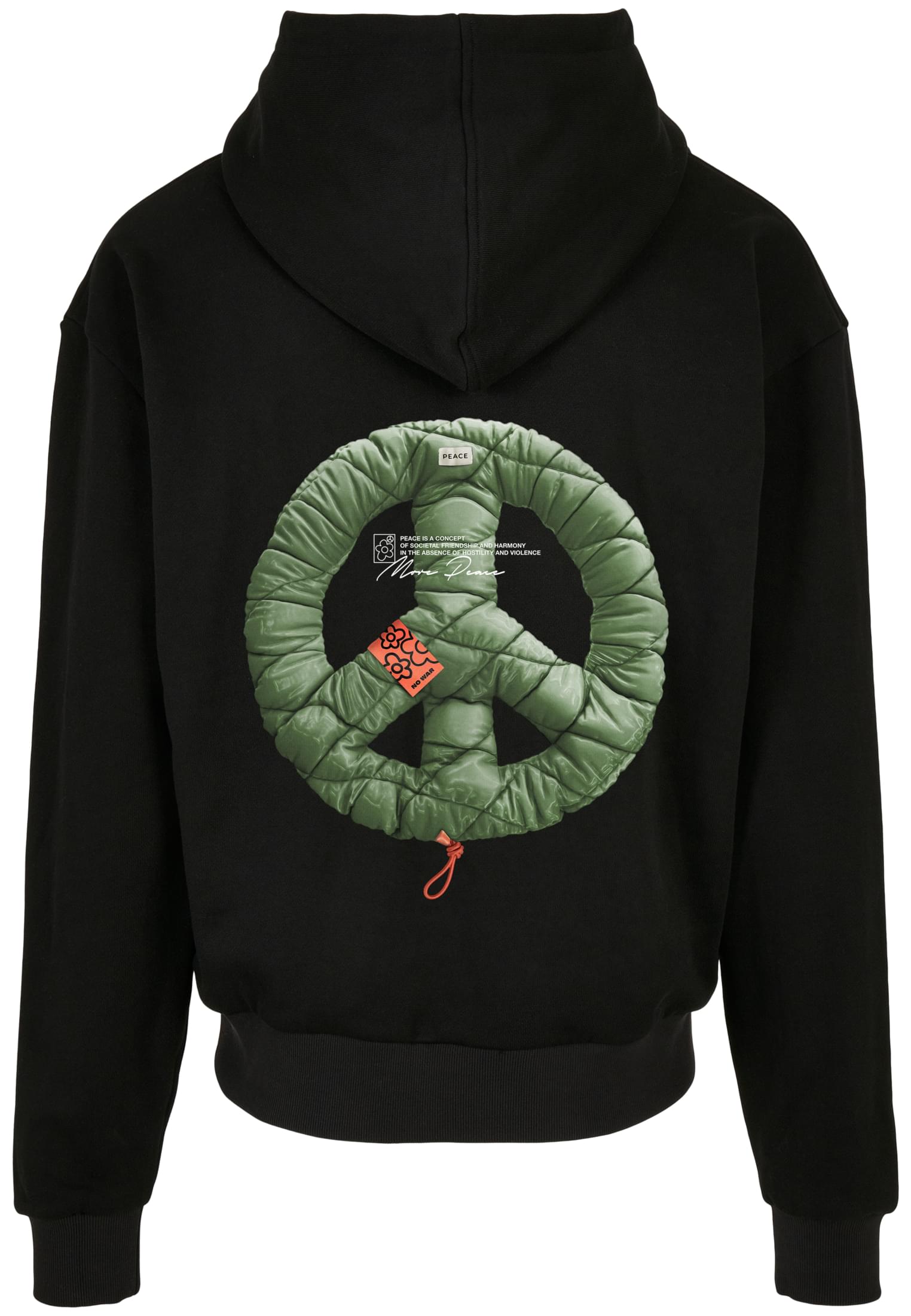 Puffer Peace Heavy Oversize Zip Hoodie Mister Tee Mt2427 Black ανδρικά Φούτερ Simple Wear