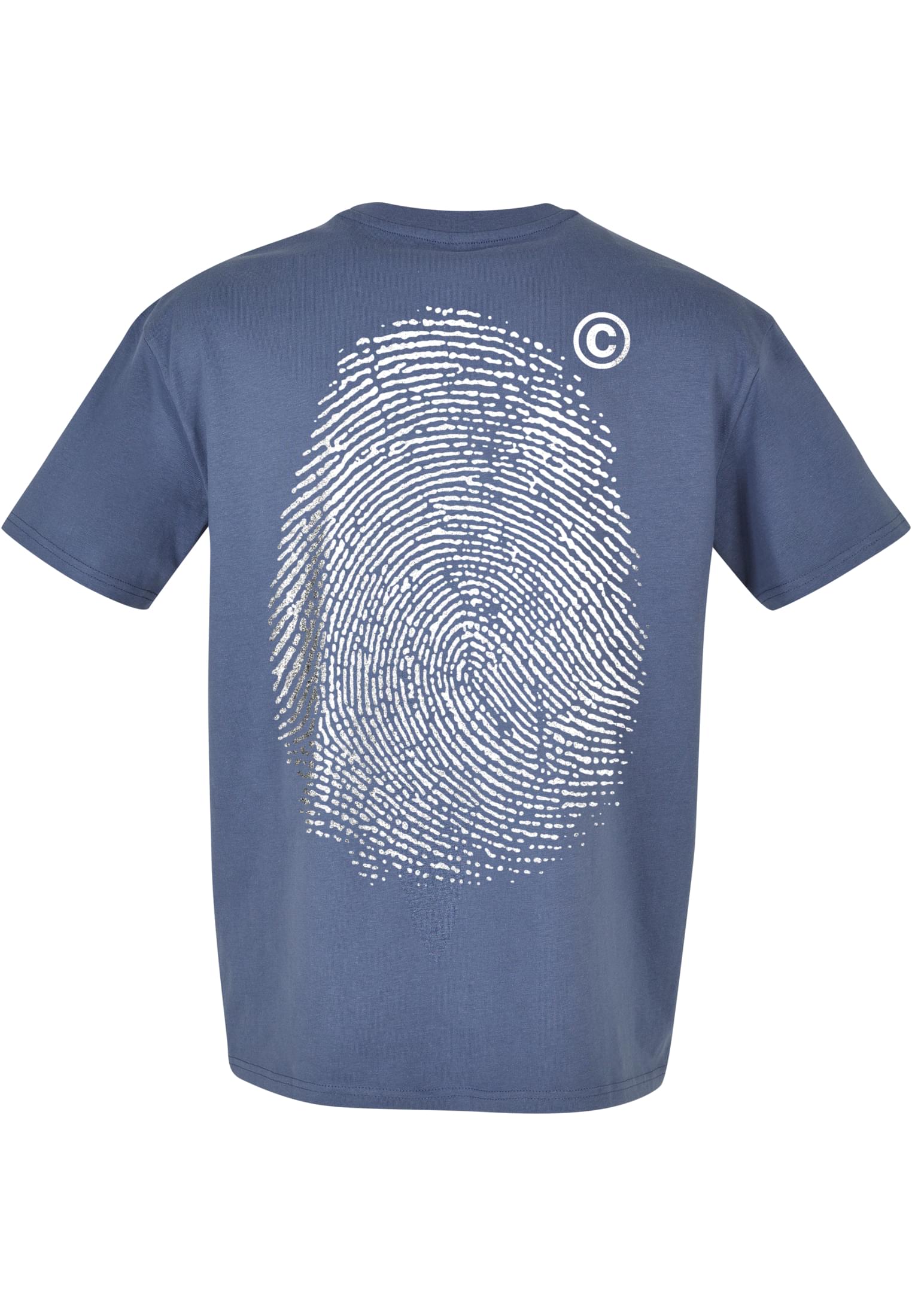 Fingerprint Oversize Tee Mister Mt2546-02428 Vintageblue ανδρικά Basic T-Shirts Simple Wear Μπλουζάκια κοντομάνικα
