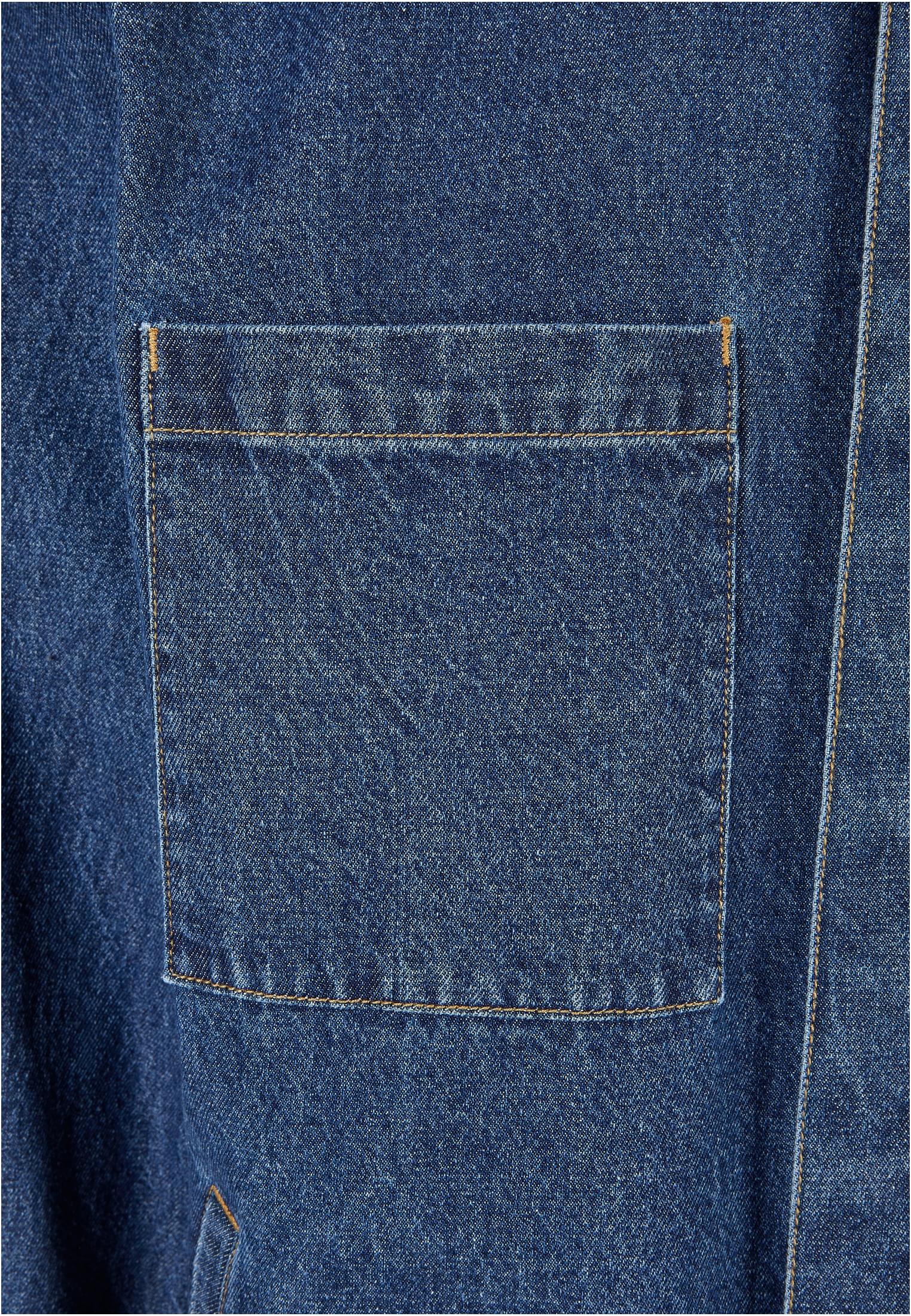 Oversized Denim Pocket Shirt Urban Classics Tb5923-02443 Mid Indigo Washed Outlet ανδρικά Simple Wear