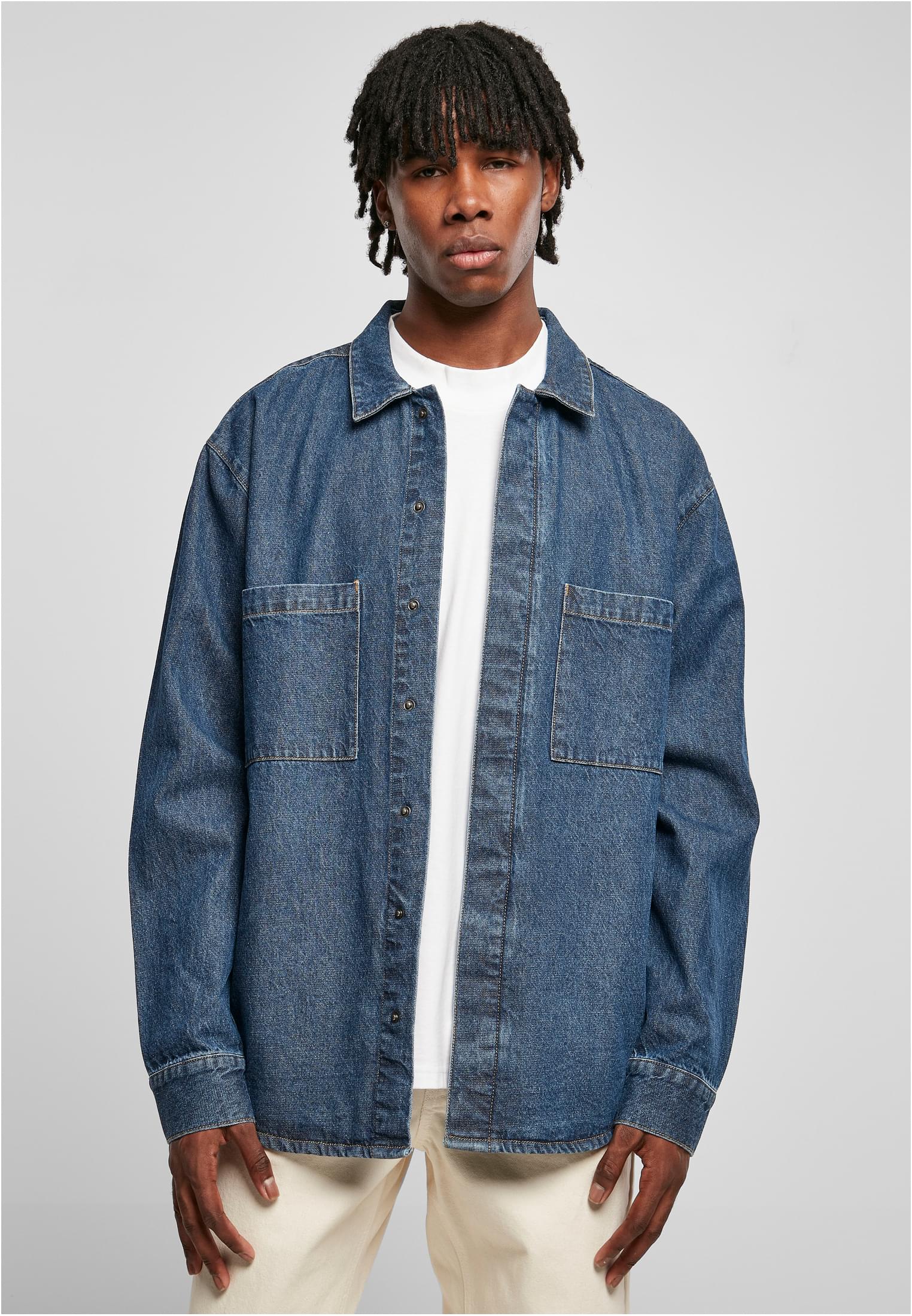 Oversized Denim Pocket Shirt Urban Classics TB5923-02443 mid indigo washed