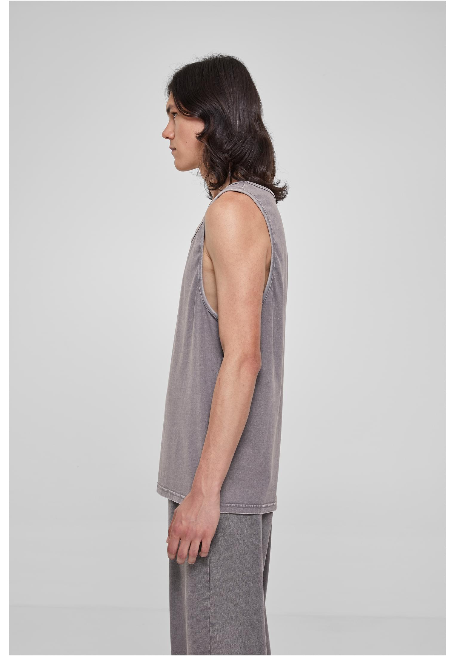 Αμάνικο Heavy Oversized T-Shirt Tb6222 Urban Classics Acid Wash Asphalt ανδρικά Basic T-Shirts Simple Wear Μπλουζάκια κοντομάνικα